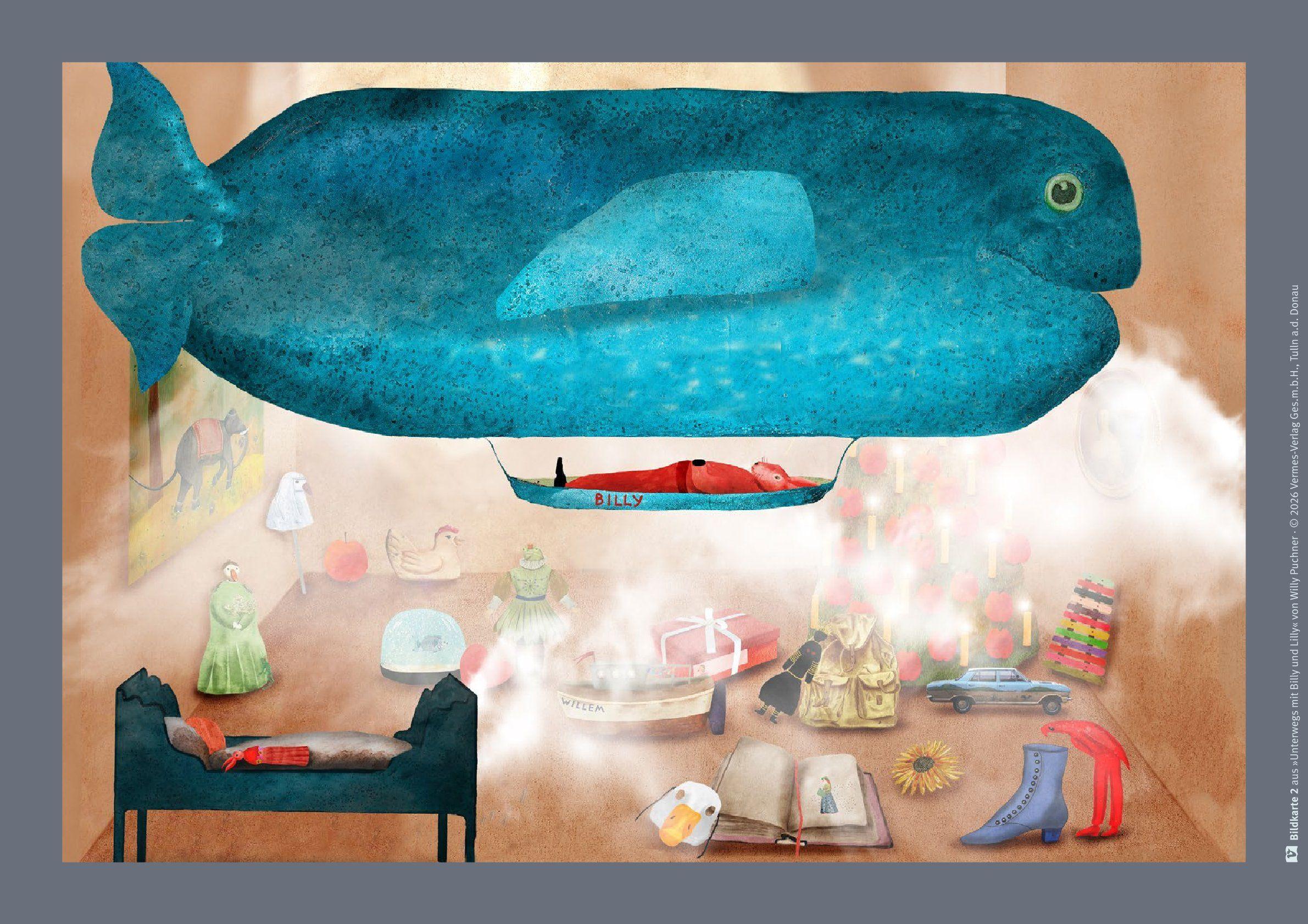 Beispielinhalt (Bild) Unterwegs mit Billy und Lilly. Kamishibai Bildkartenset