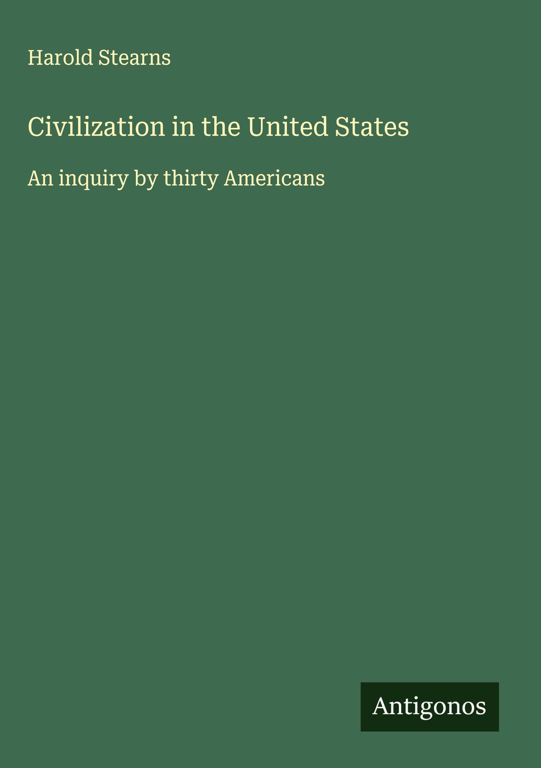 Vorderes Coverbild Civilization in the United States