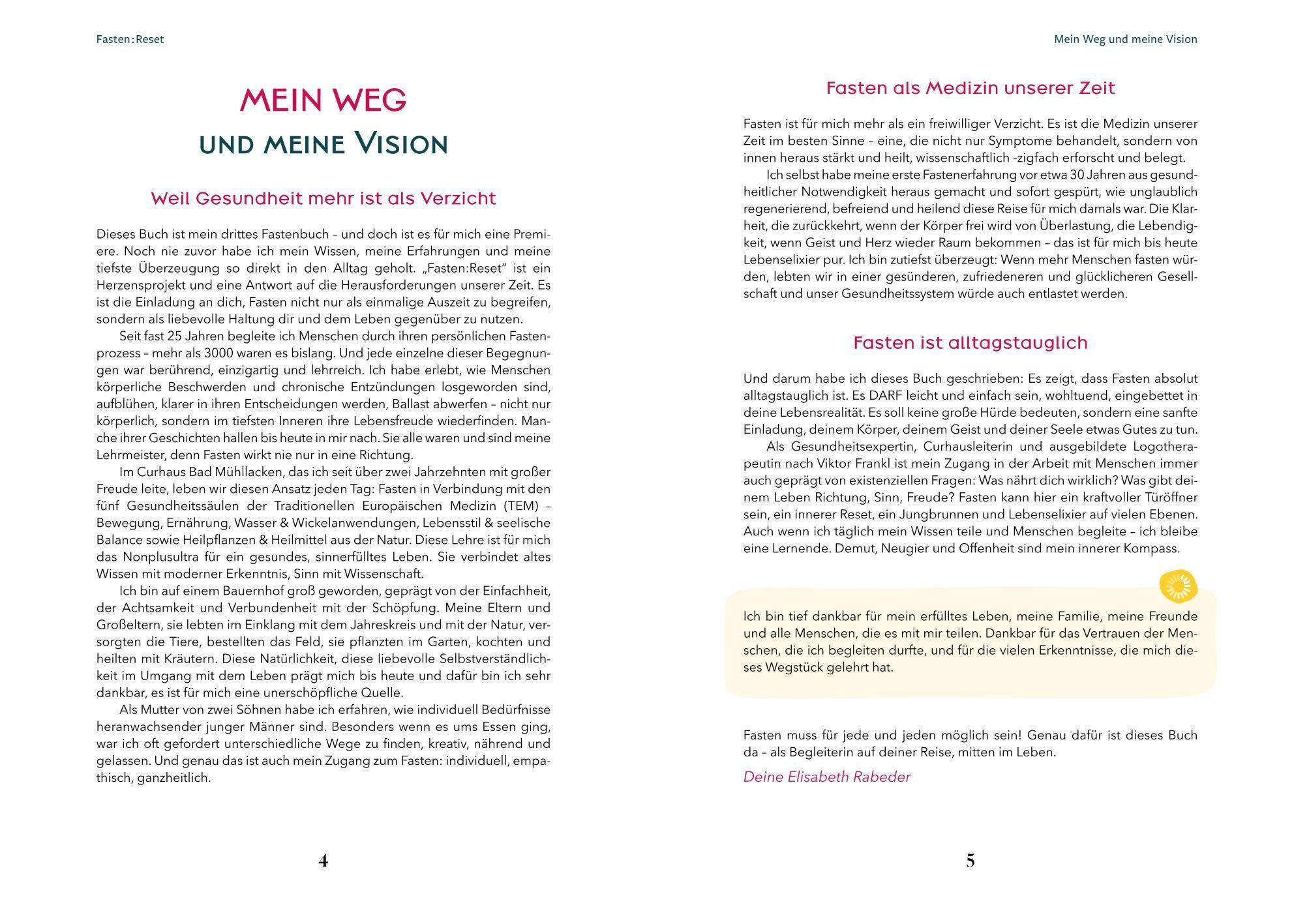 Beispielinhalt (Bild) Fasten:Reset