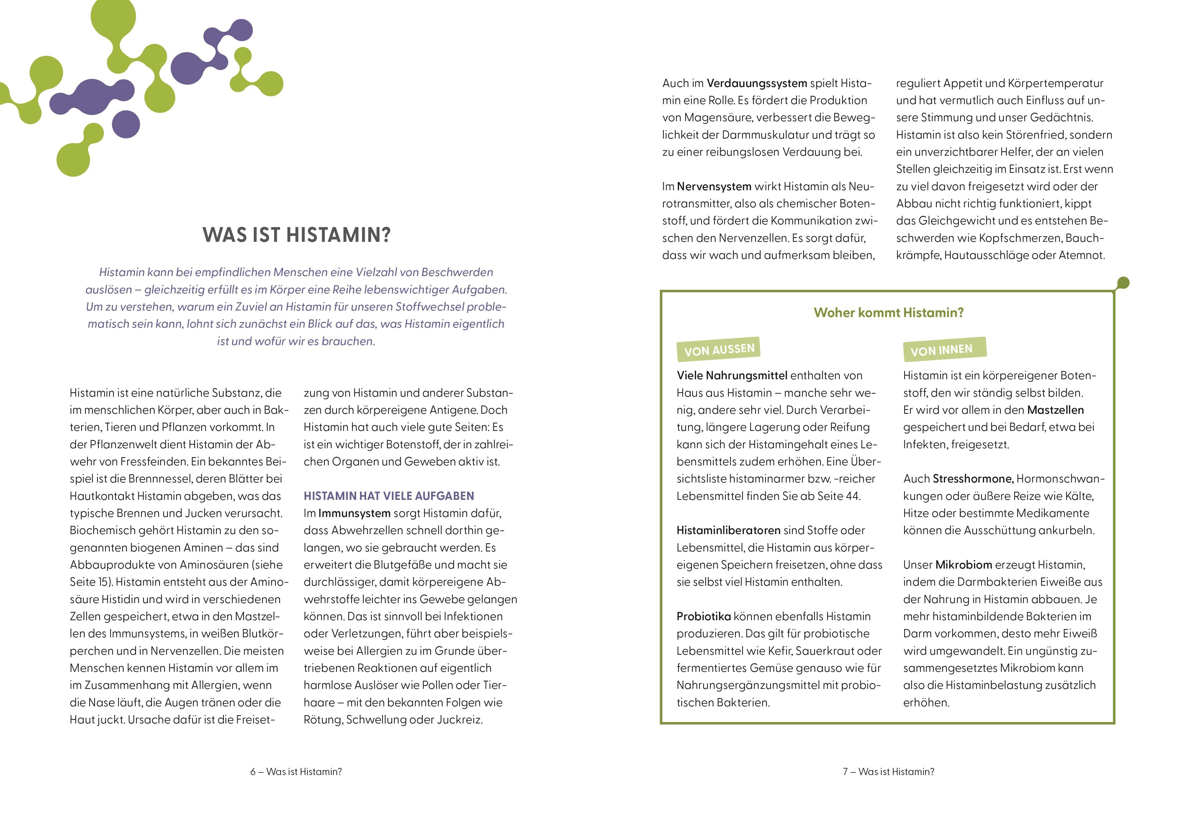 Beispielinhalt (Bild) Der Histamin-Masterplan