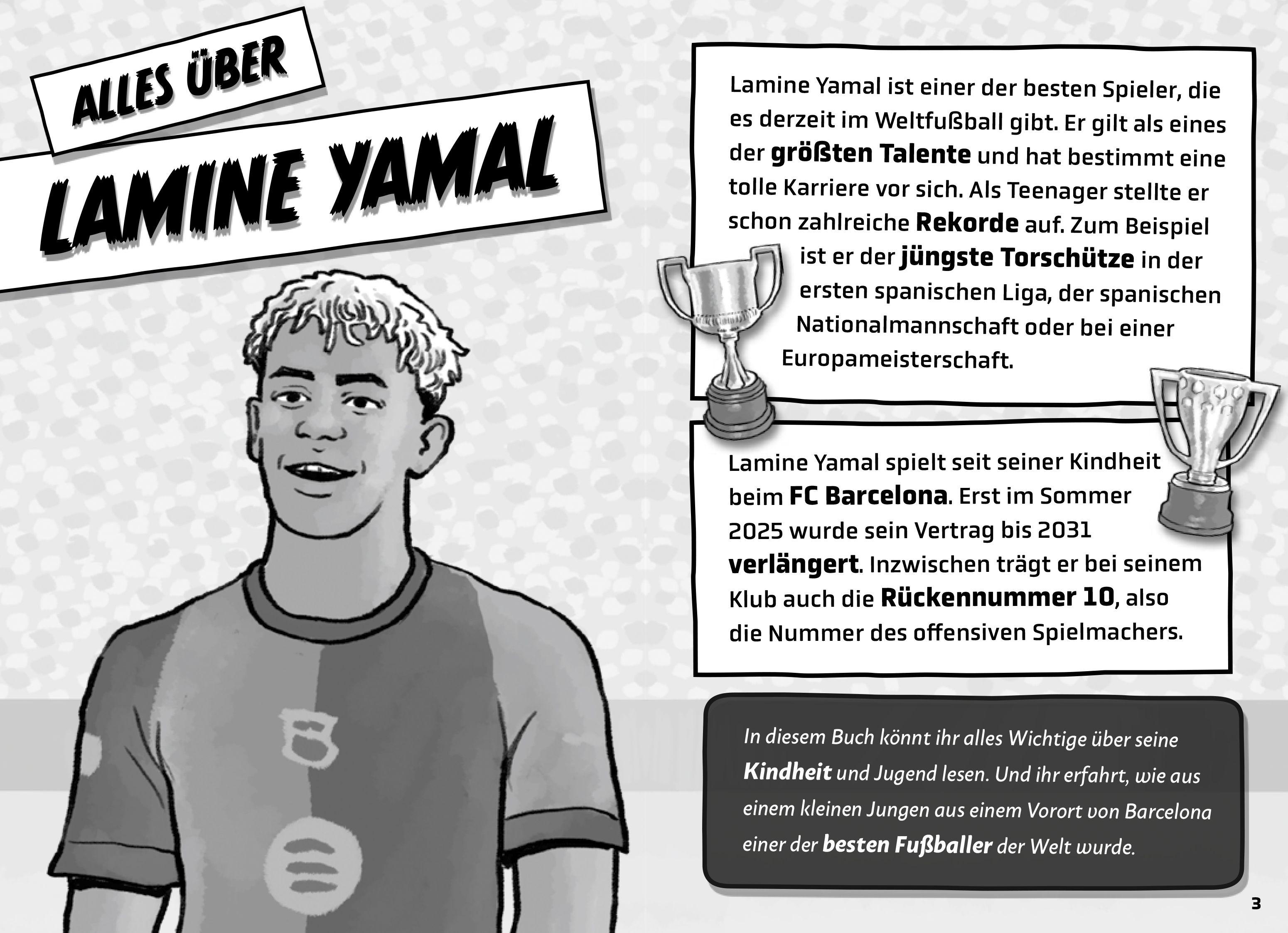Beispielinhalt (Bild) Mein Fußballheld Lamine Yamal - Seine Geschichte, seine Spiele, seine Rekorde