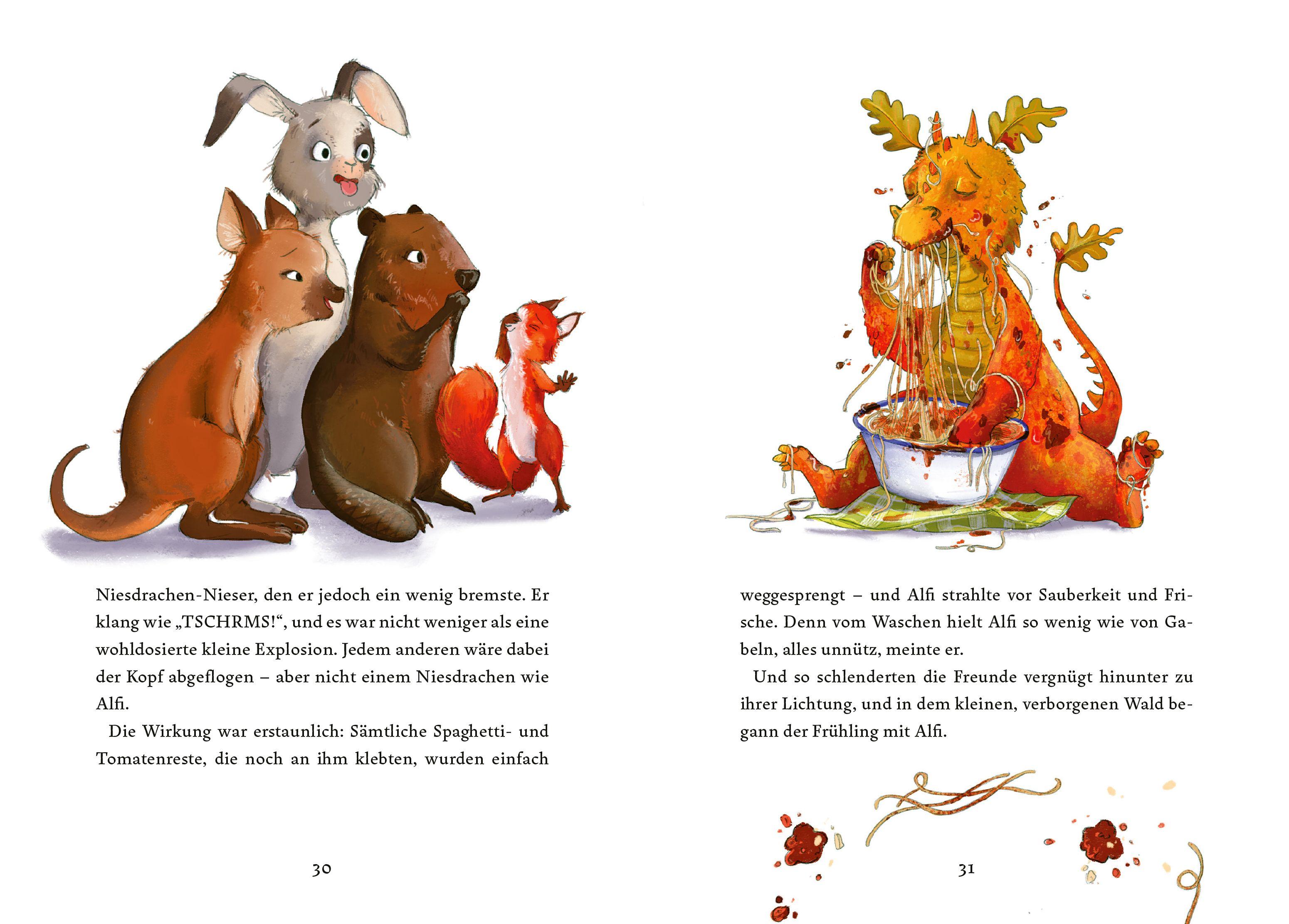 Beispielinhalt (Bild) Was Drachen im Frühling machen