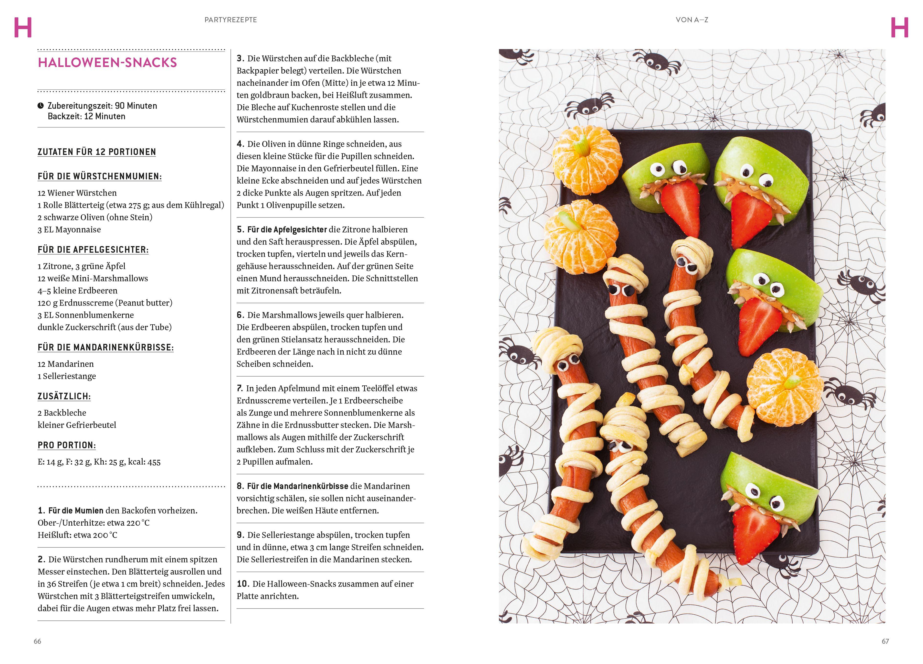 Beispielinhalt (Bild) Partyrezepte von A-Z