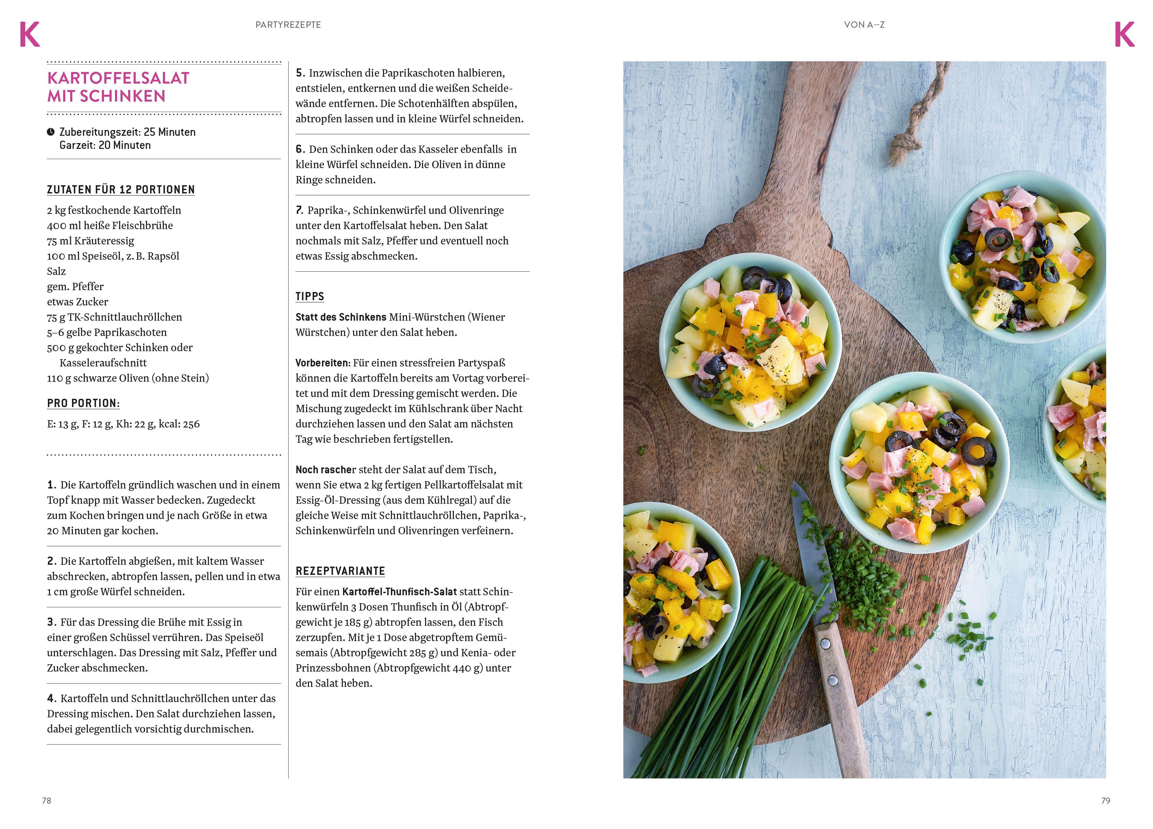 Beispielinhalt (Bild) Partyrezepte von A-Z