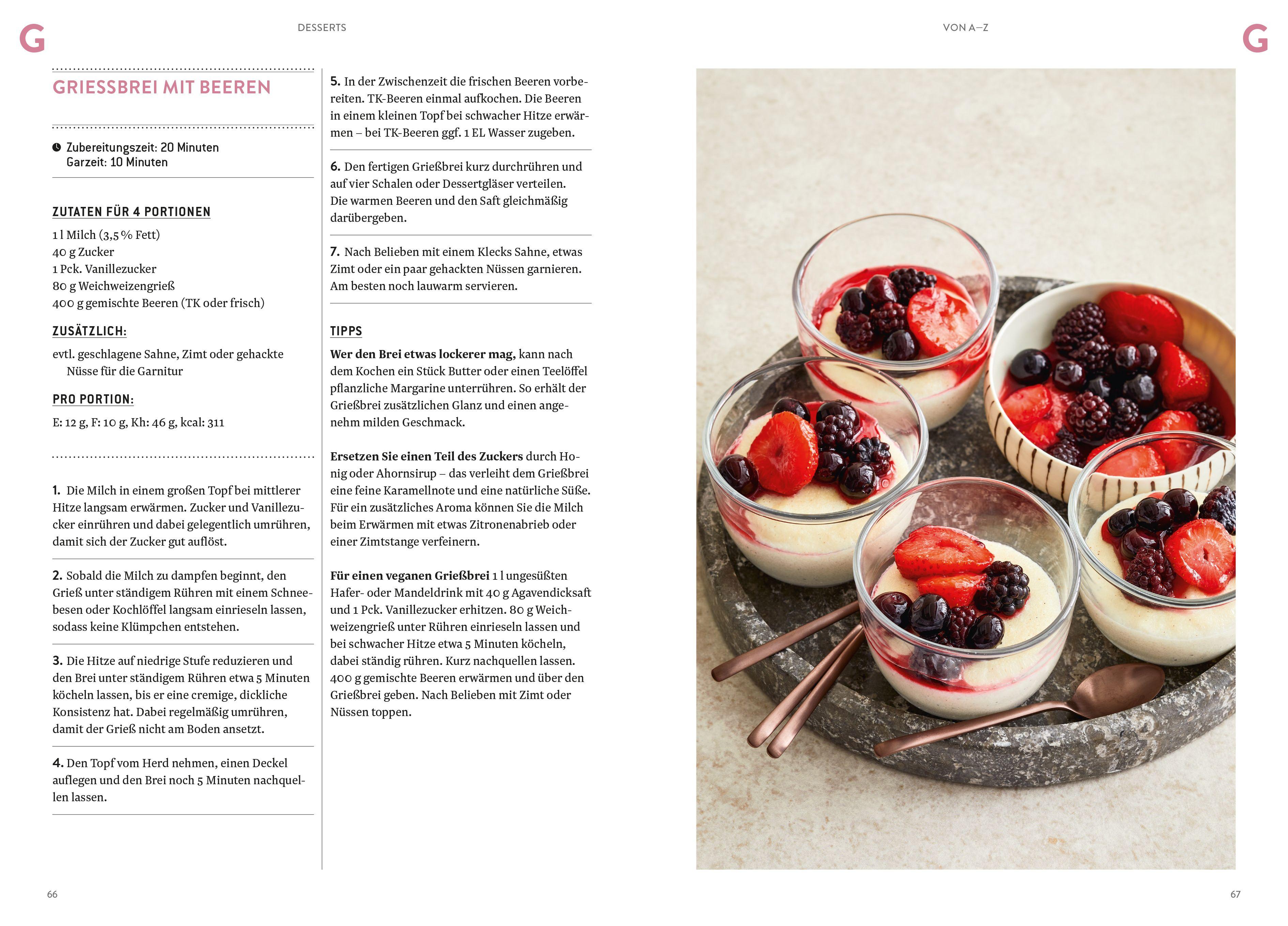 Beispielinhalt (Bild) Desserts von A-Z