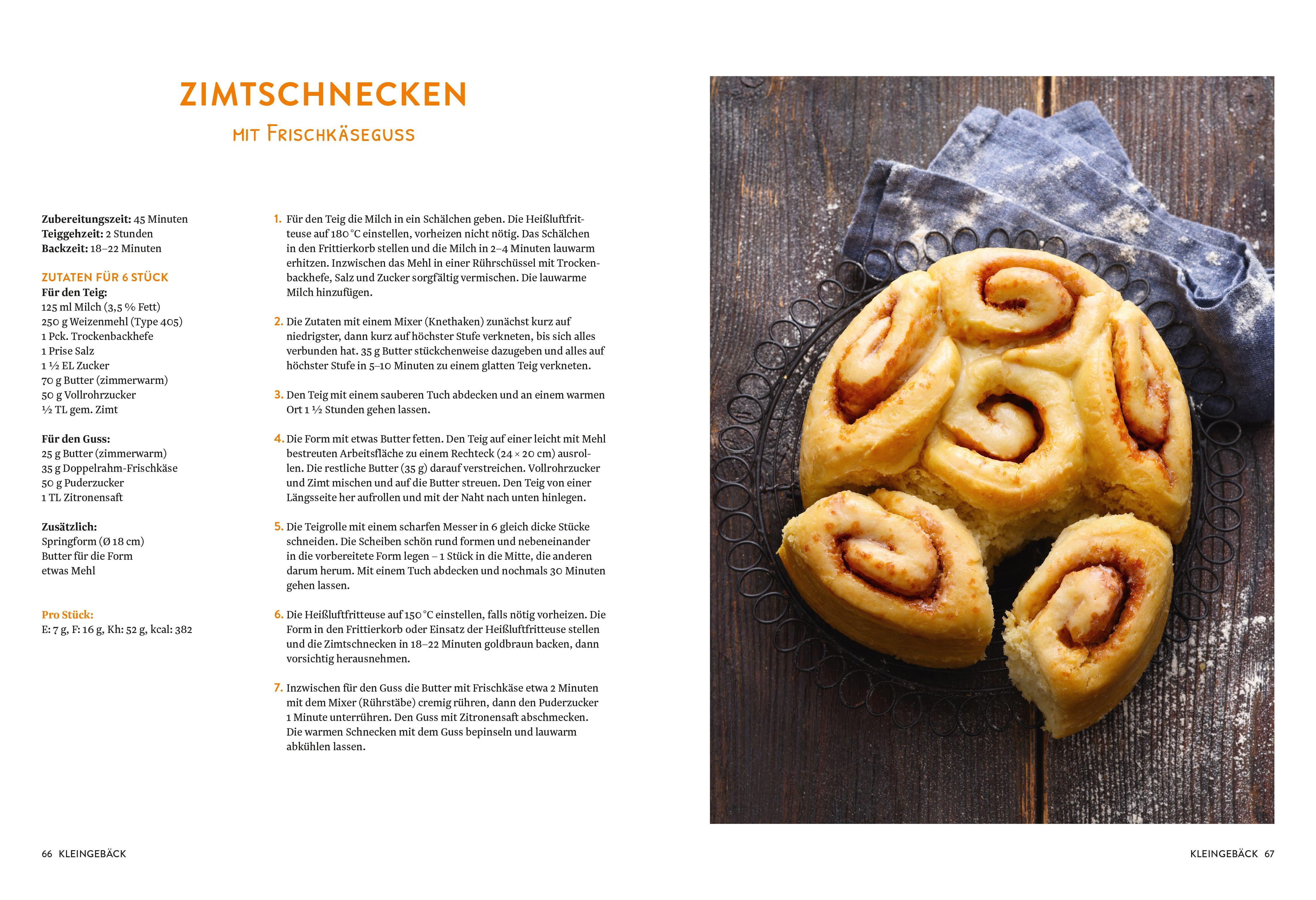 Beispielinhalt (Bild) Heißluftfritteuse backen