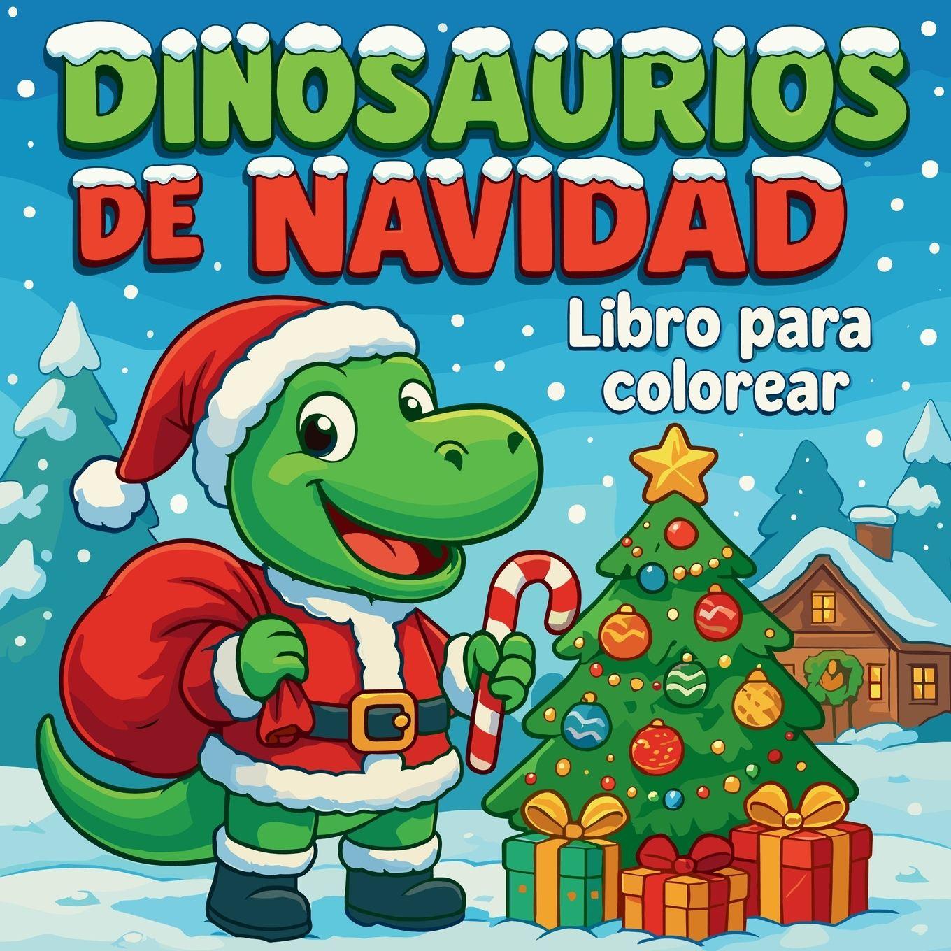 Vorderes Coverbild Dinosaurios de Navidad - Libro para colorear