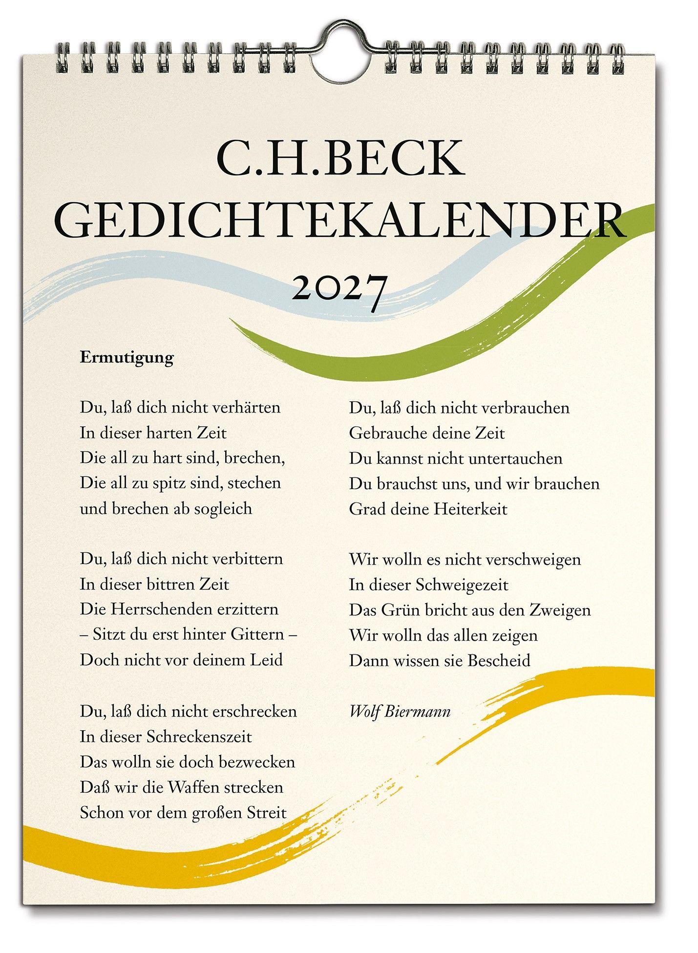Vorderes Coverbild C.H. Beck Gedichtekalender