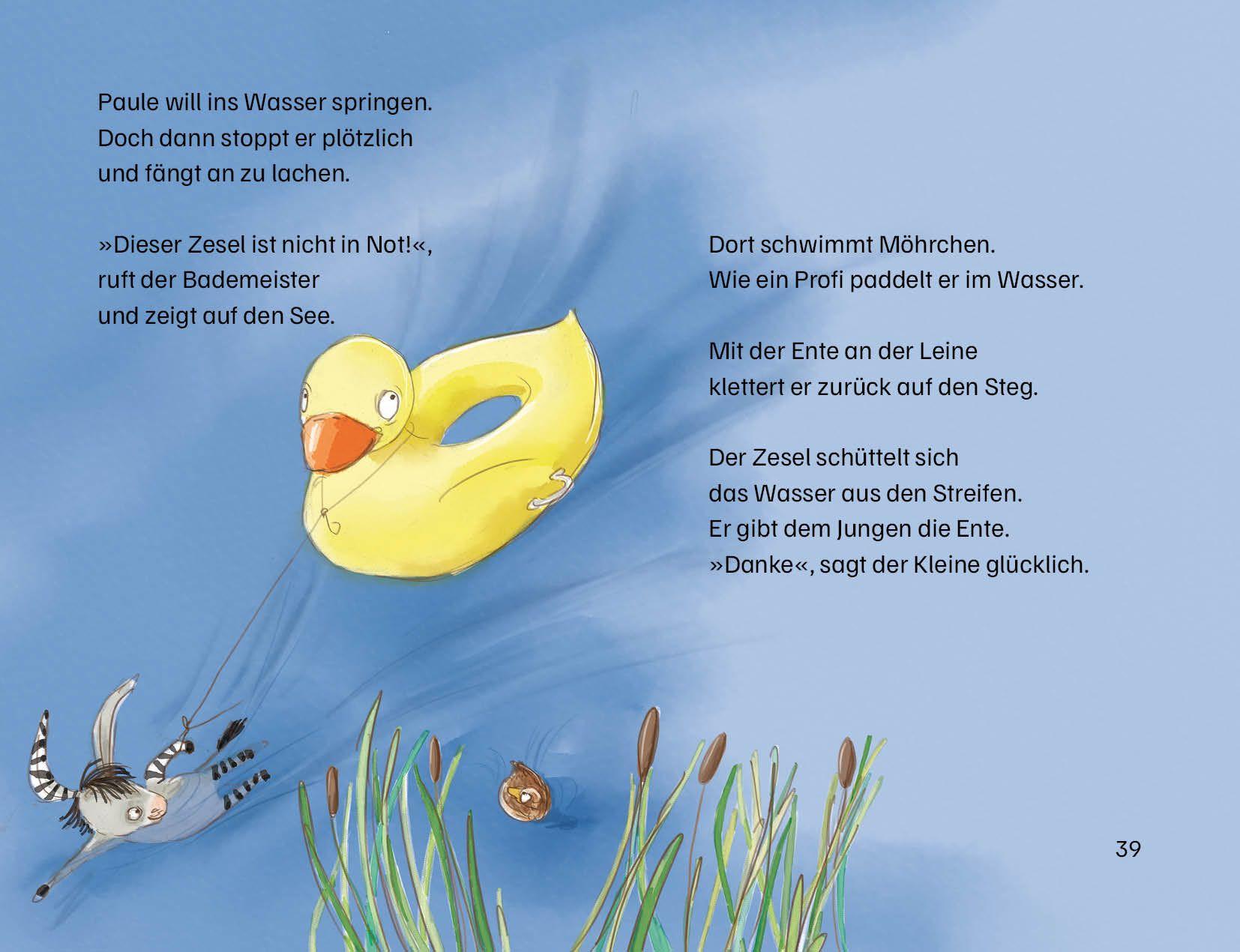 Beispielinhalt (Bild) Grimm und Möhrchen machen das Seepferdchen