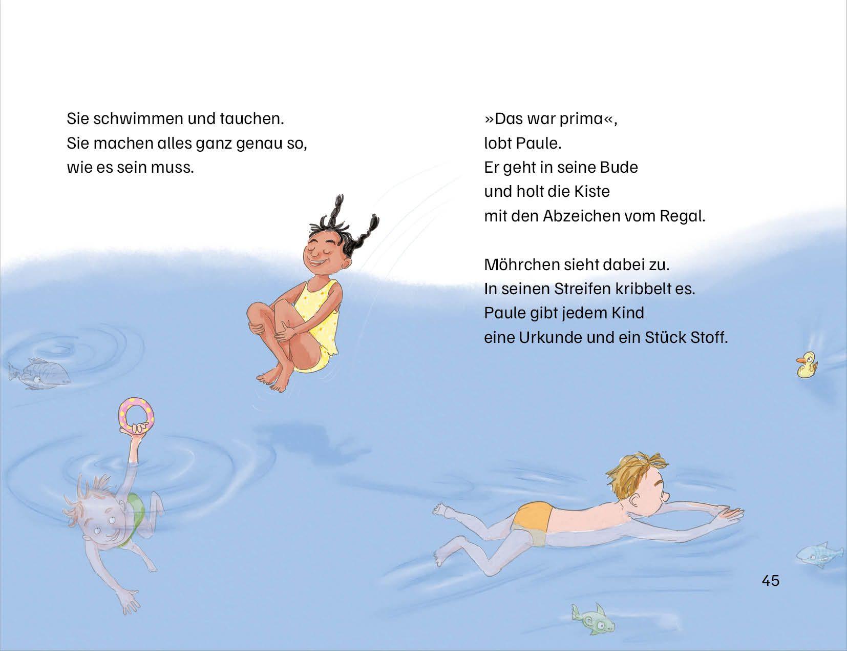 Beispielinhalt (Bild) Grimm und Möhrchen machen das Seepferdchen