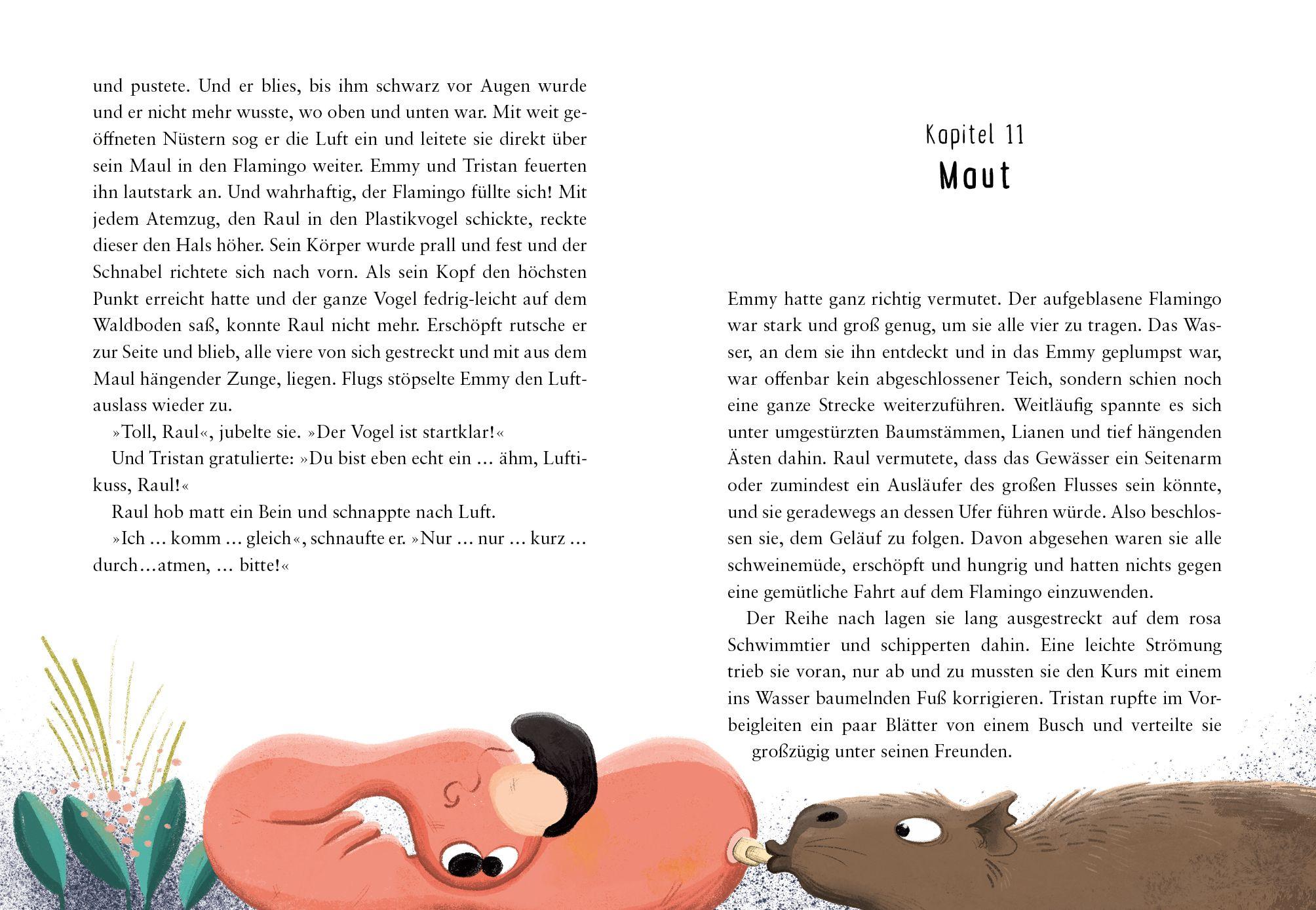 Beispielinhalt (Bild) Drei Wasserschweine tauchen ab