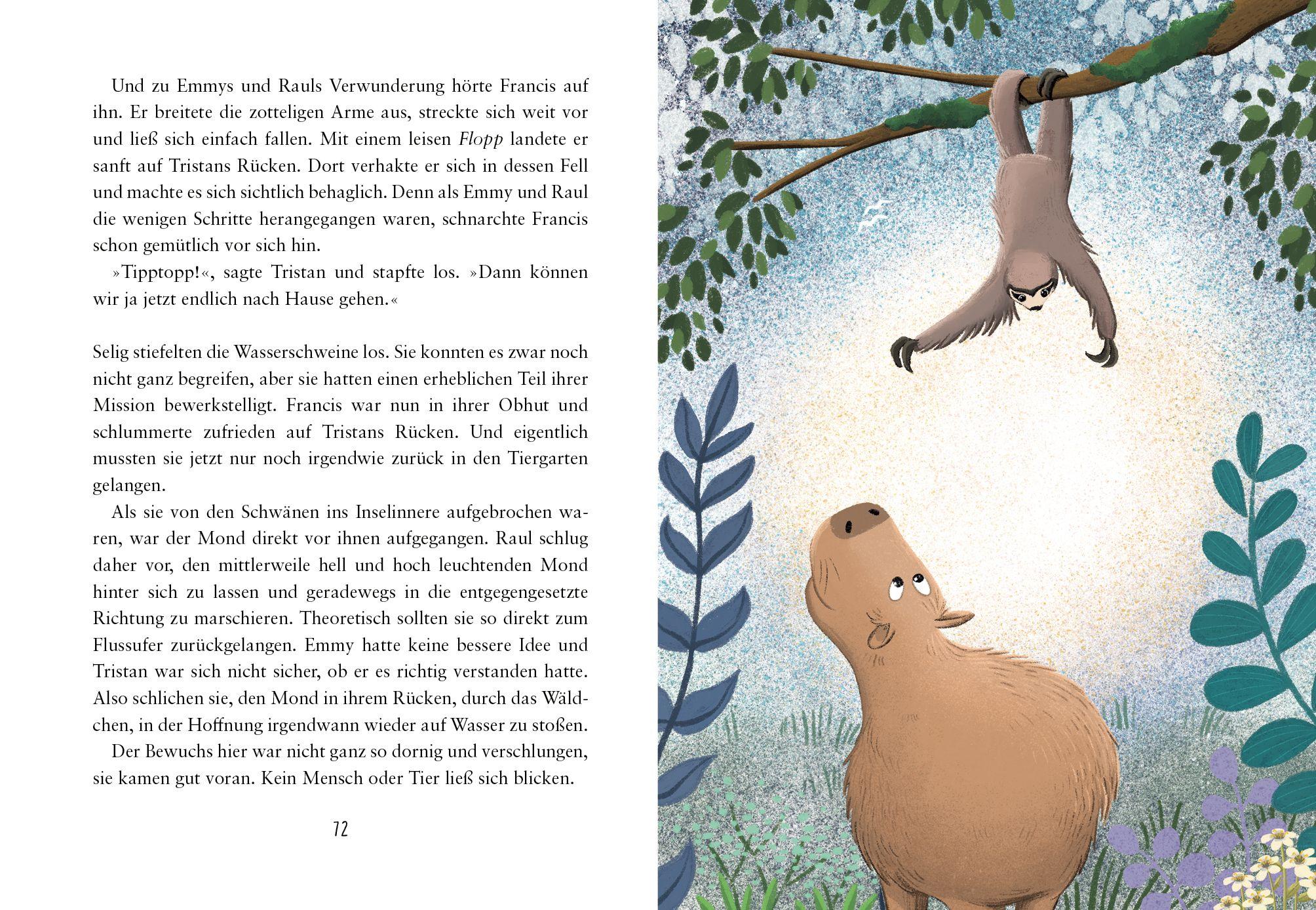 Beispielinhalt (Bild) Drei Wasserschweine tauchen ab