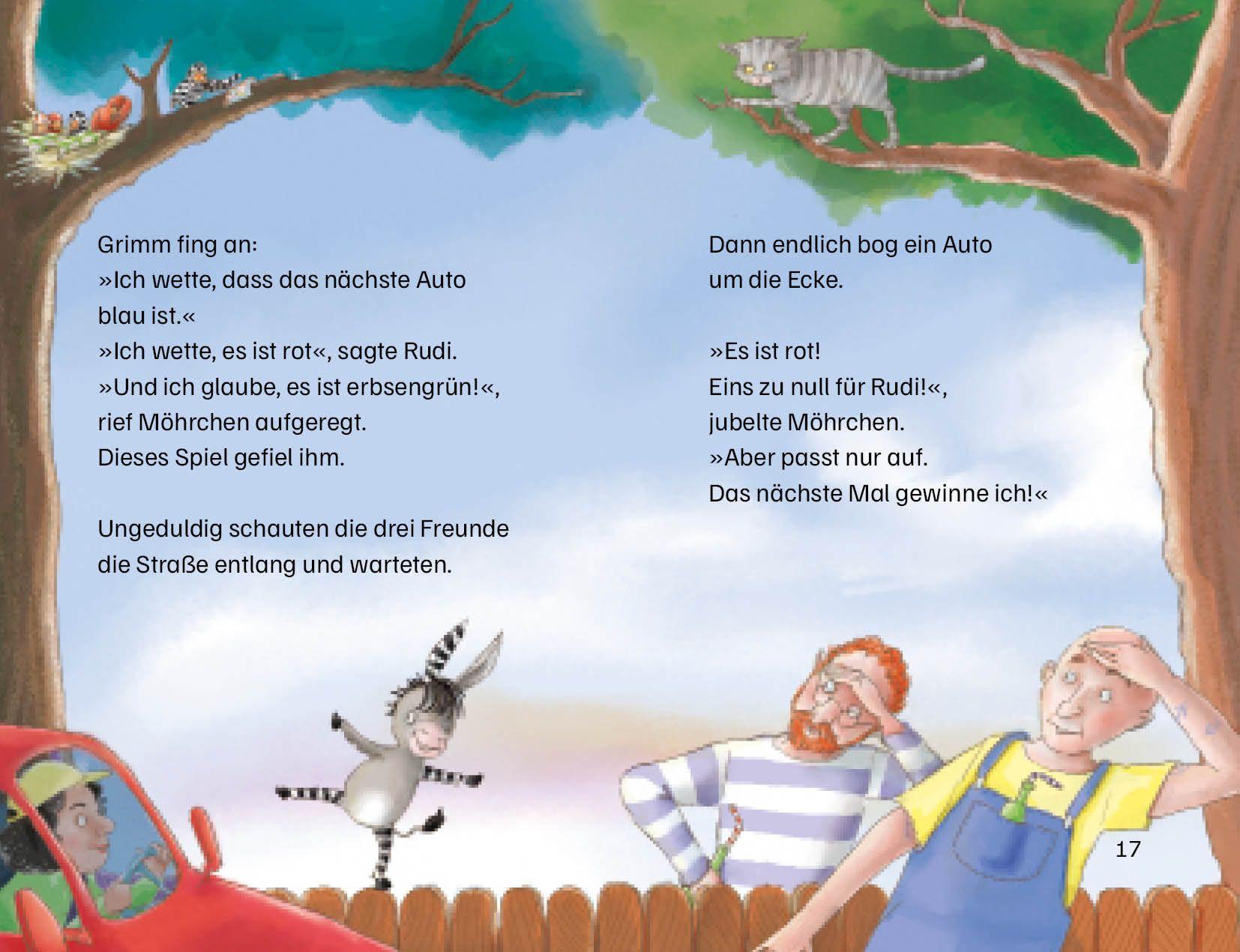 Beispielinhalt (Bild) Grimm und Möhrchen düsen los