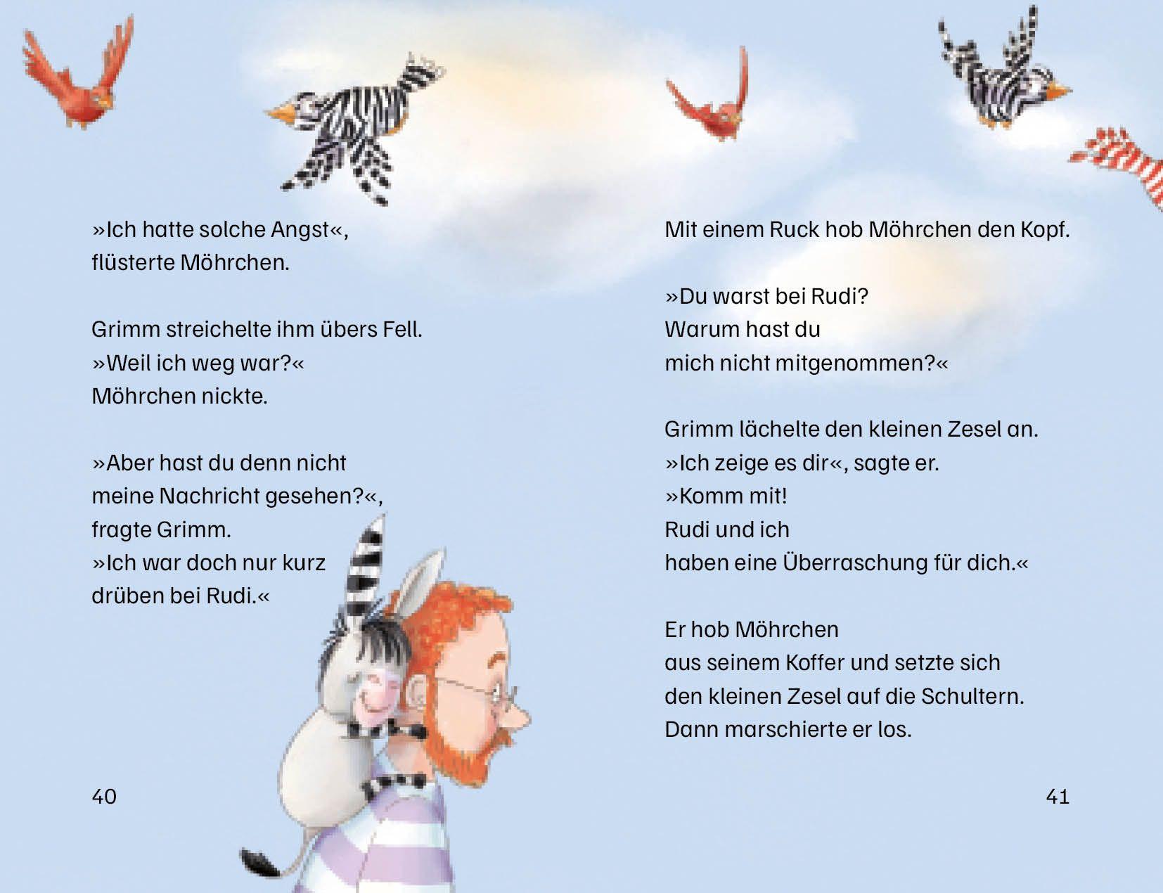 Beispielinhalt (Bild) Grimm und Möhrchen düsen los