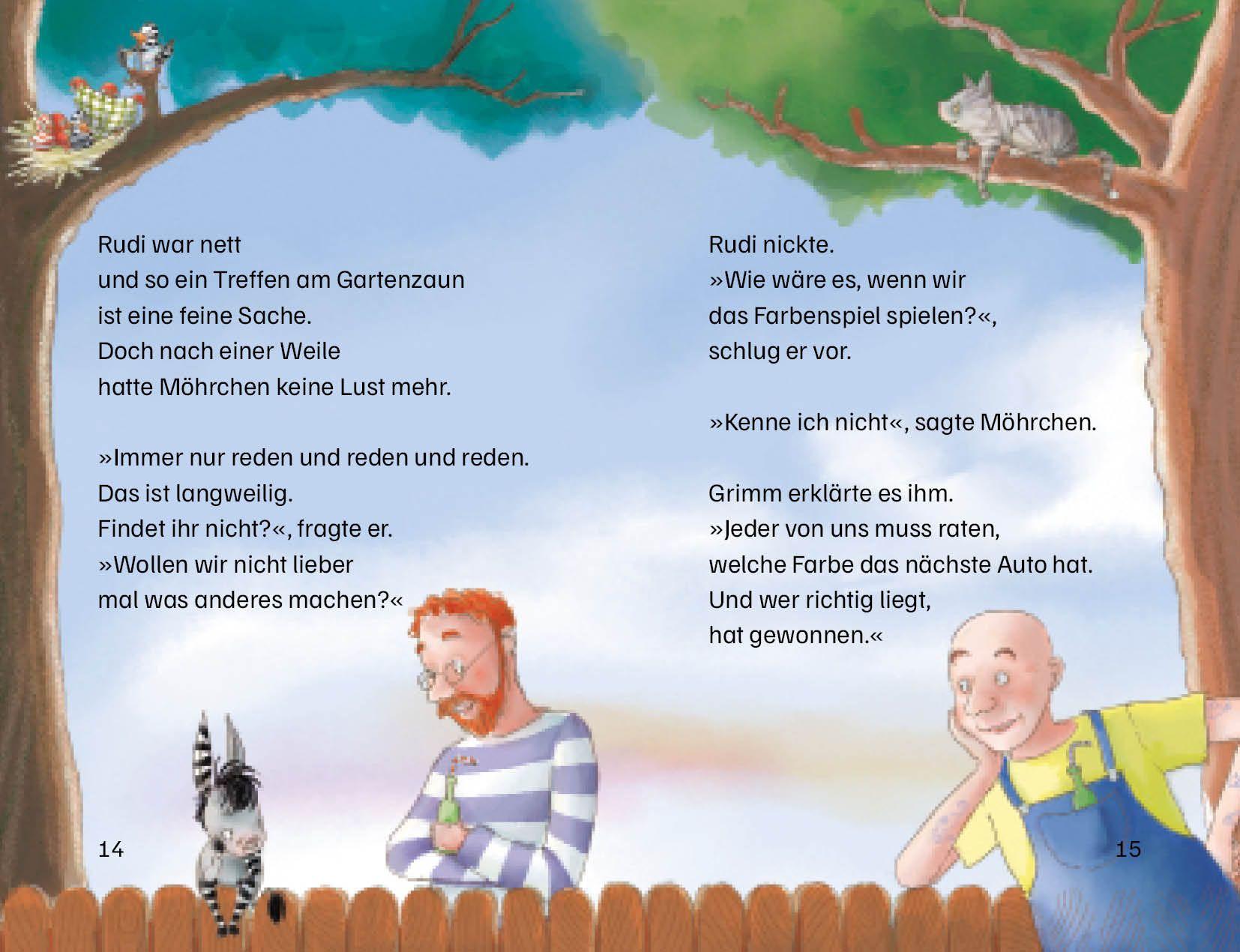 Beispielinhalt (Bild) Grimm und Möhrchen düsen los