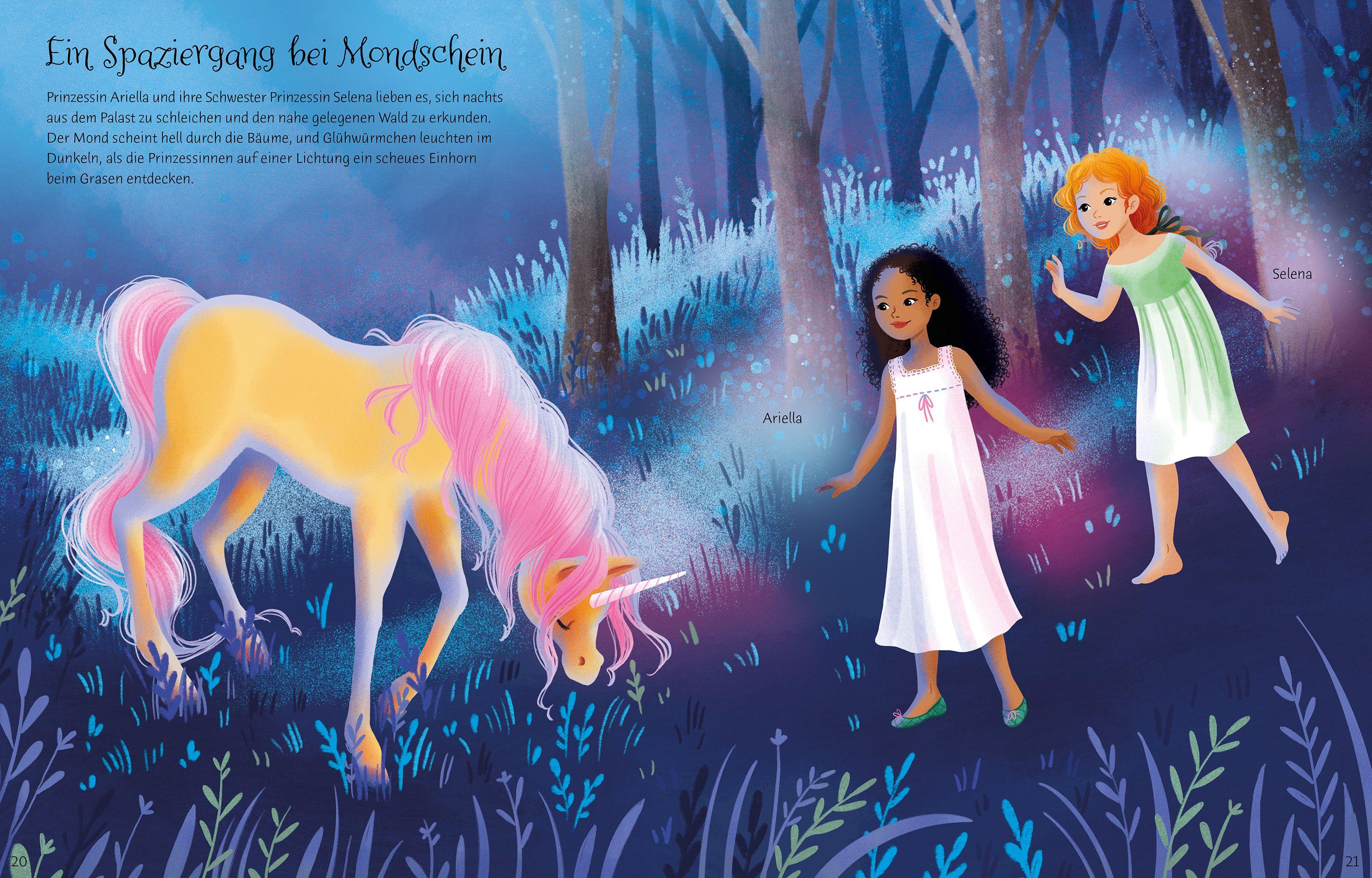 Beispielinhalt (Bild) Mein Anziehpuppen-Stickerbuch: Prinzessinnen im Einhornland