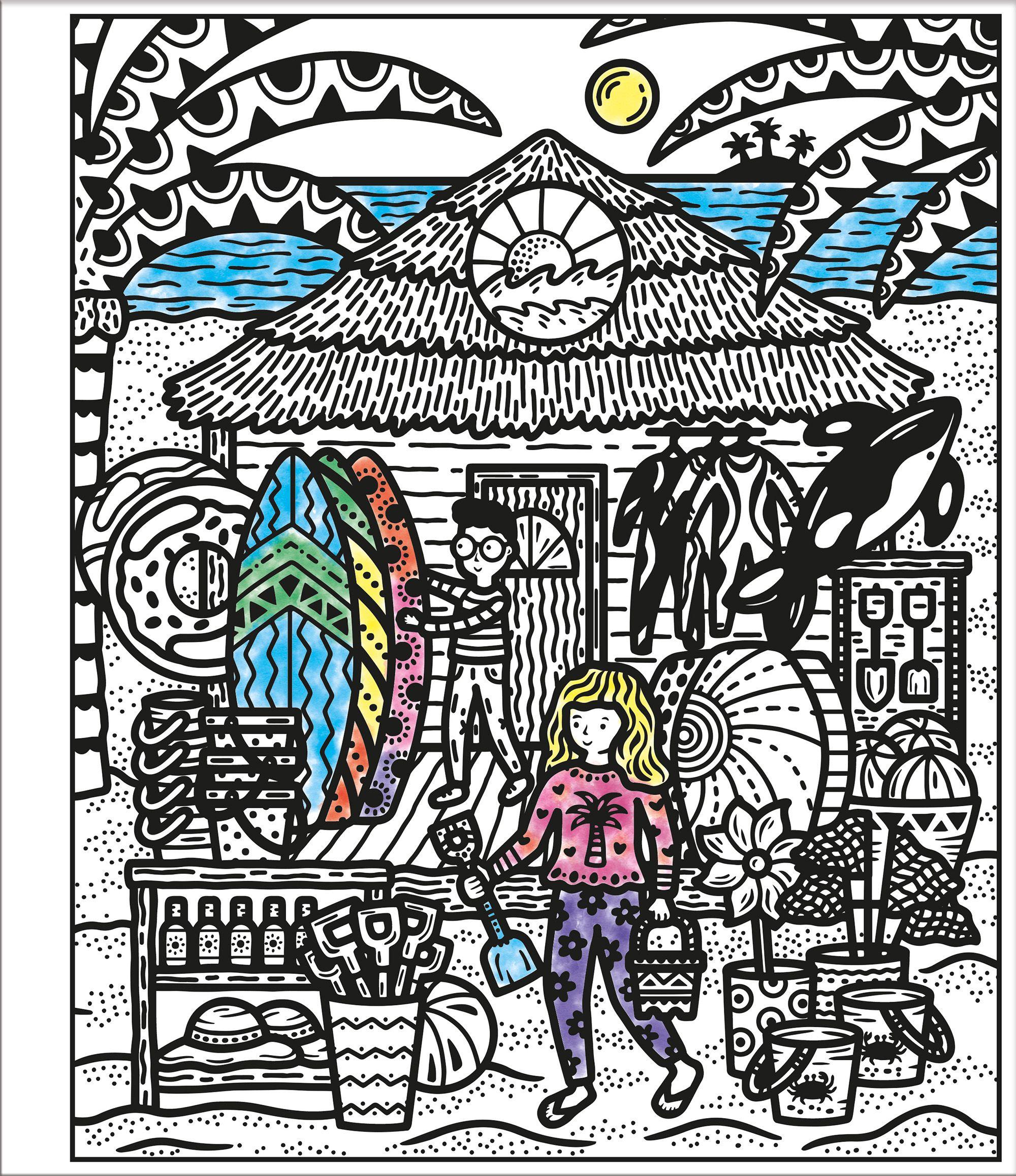 Beispielinhalt (Bild) Mein Farbenzauber-Malbuch: An der Küste