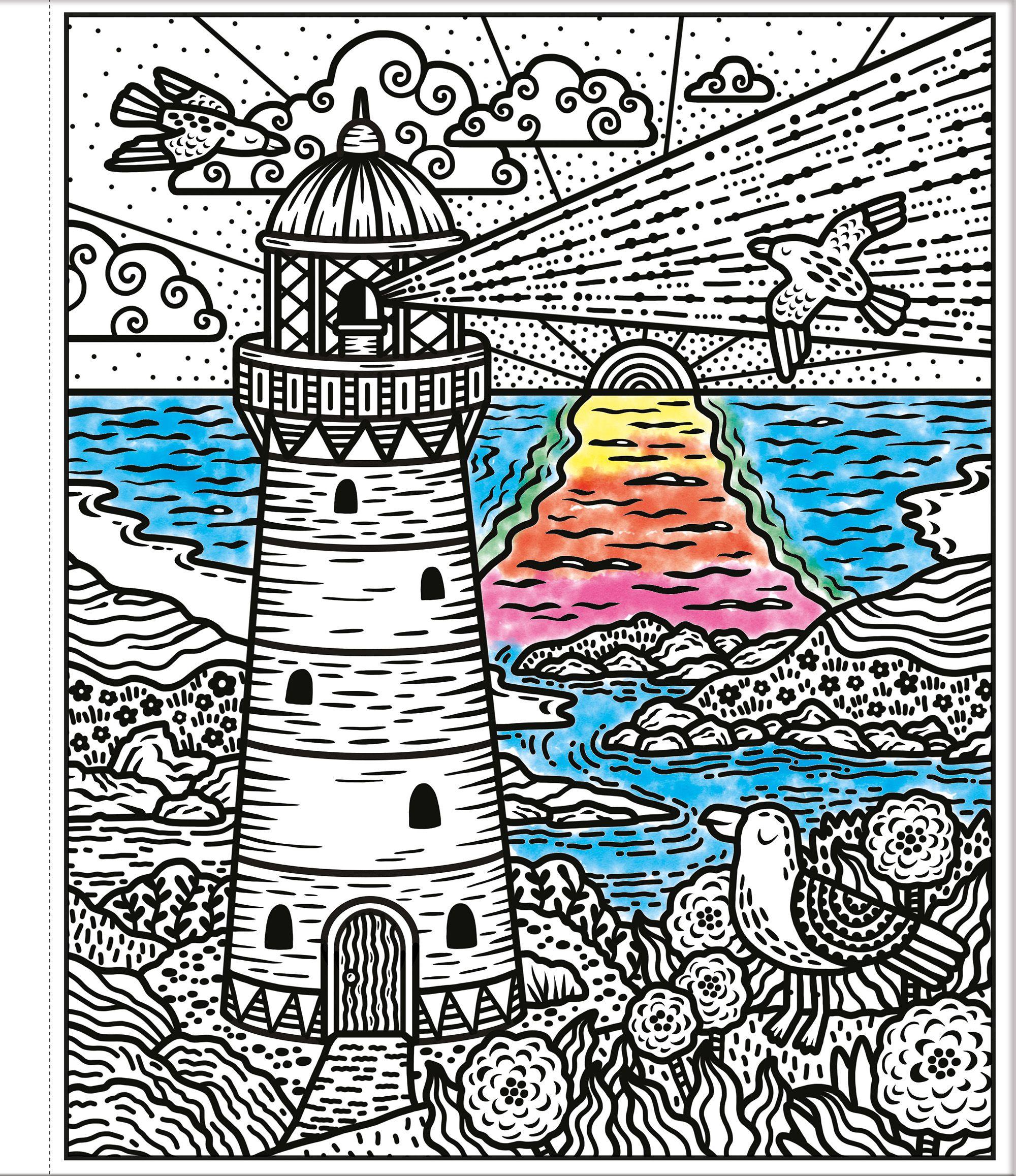 Beispielinhalt (Bild) Mein Farbenzauber-Malbuch: An der Küste