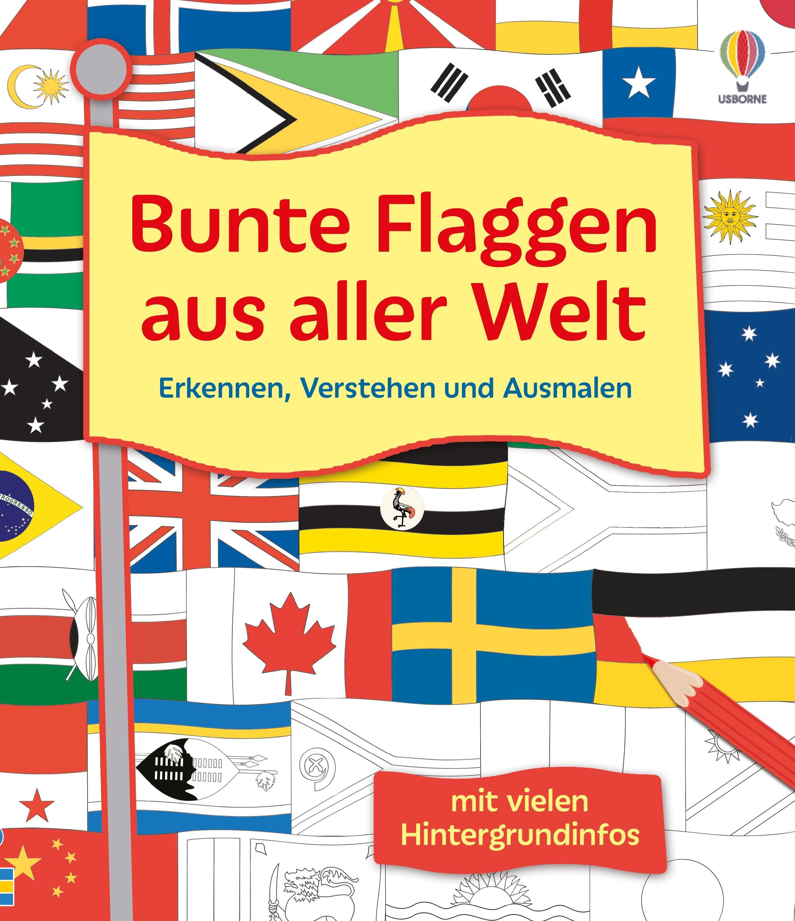 Vorderes Coverbild Bunte Flaggen aus aller Welt Erkennen, Verstehen und Ausmalen