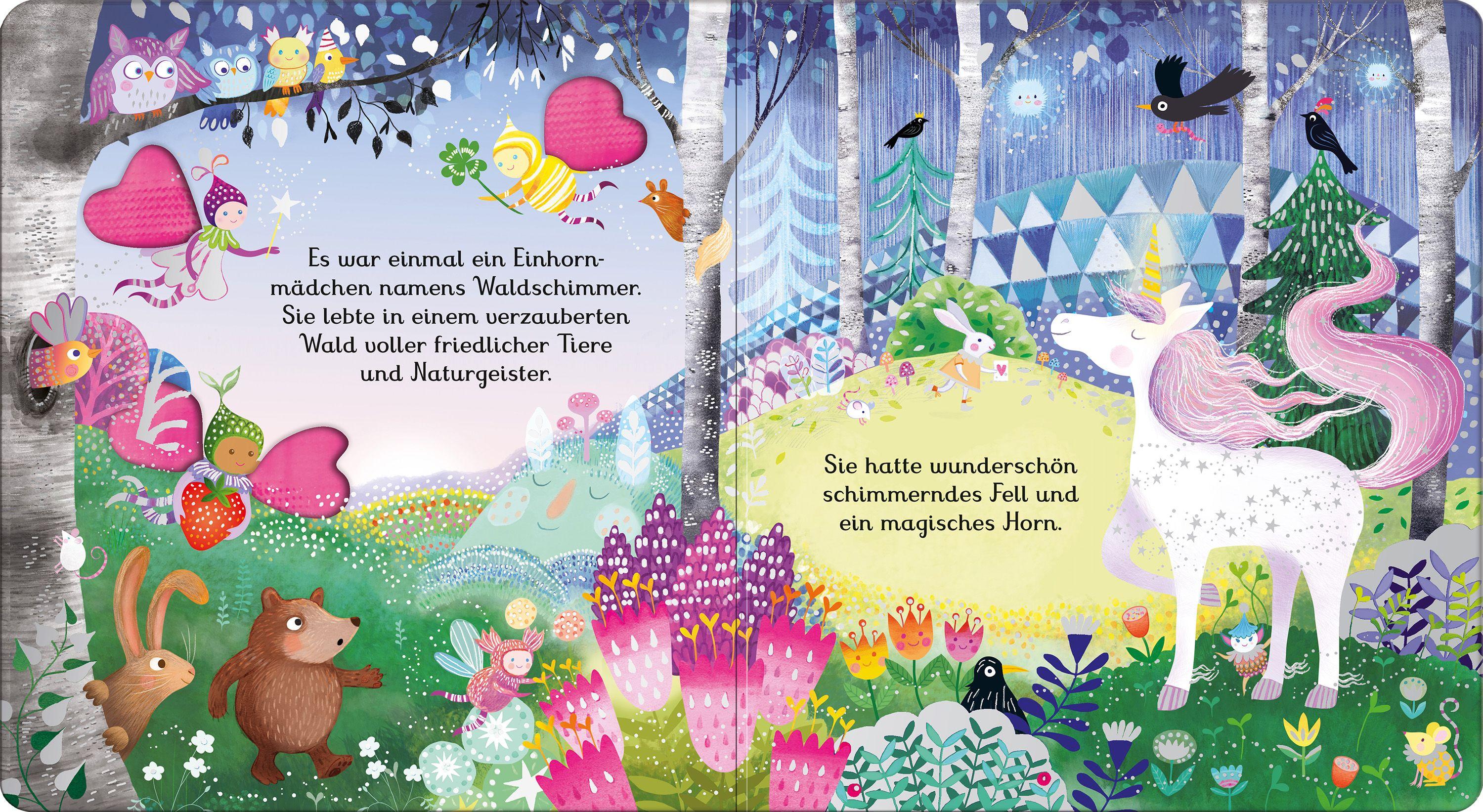 Beispielinhalt (Bild) Mein glitzerndes Fühlbuch: Das Einhorn