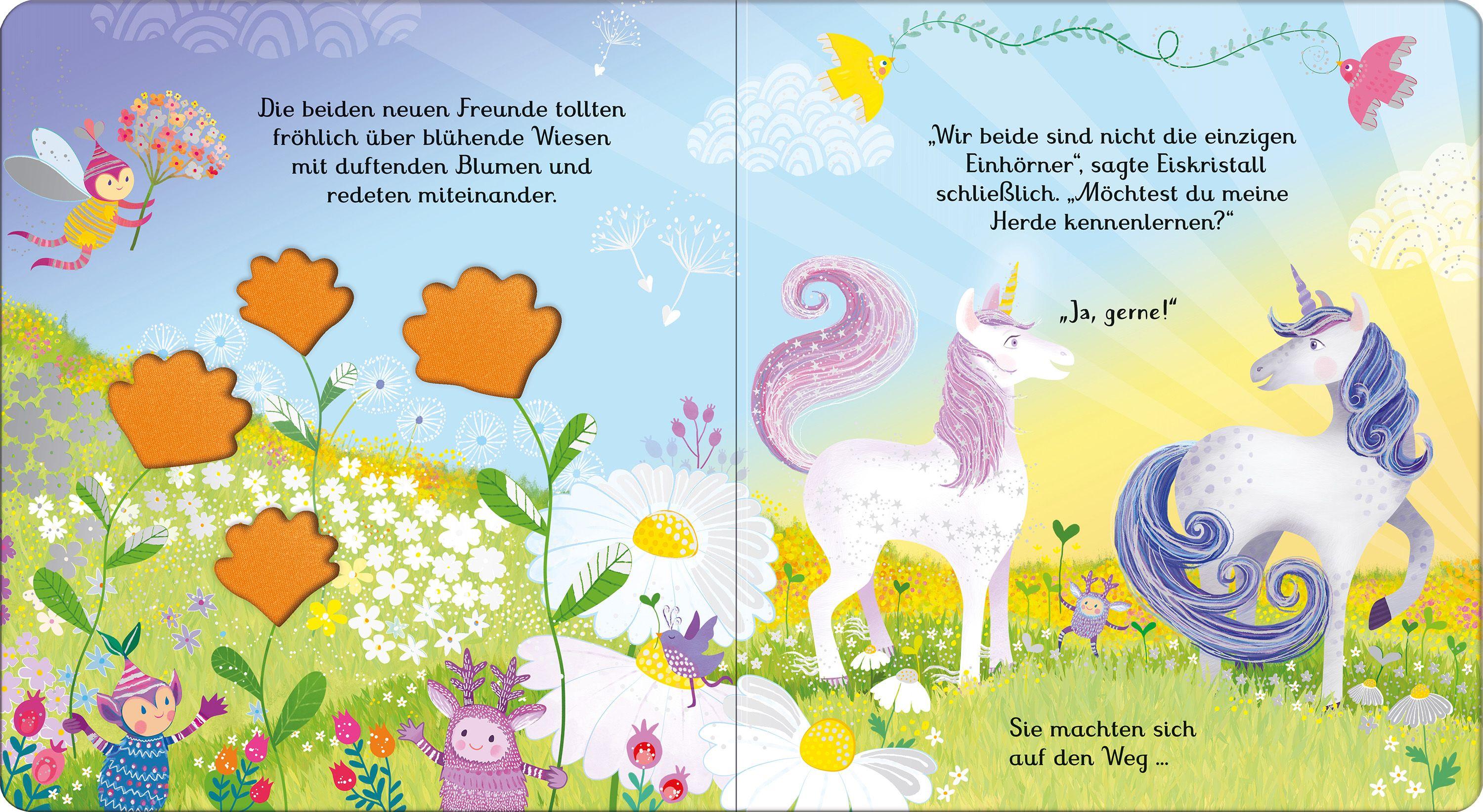 Beispielinhalt (Bild) Mein glitzerndes Fühlbuch: Das Einhorn