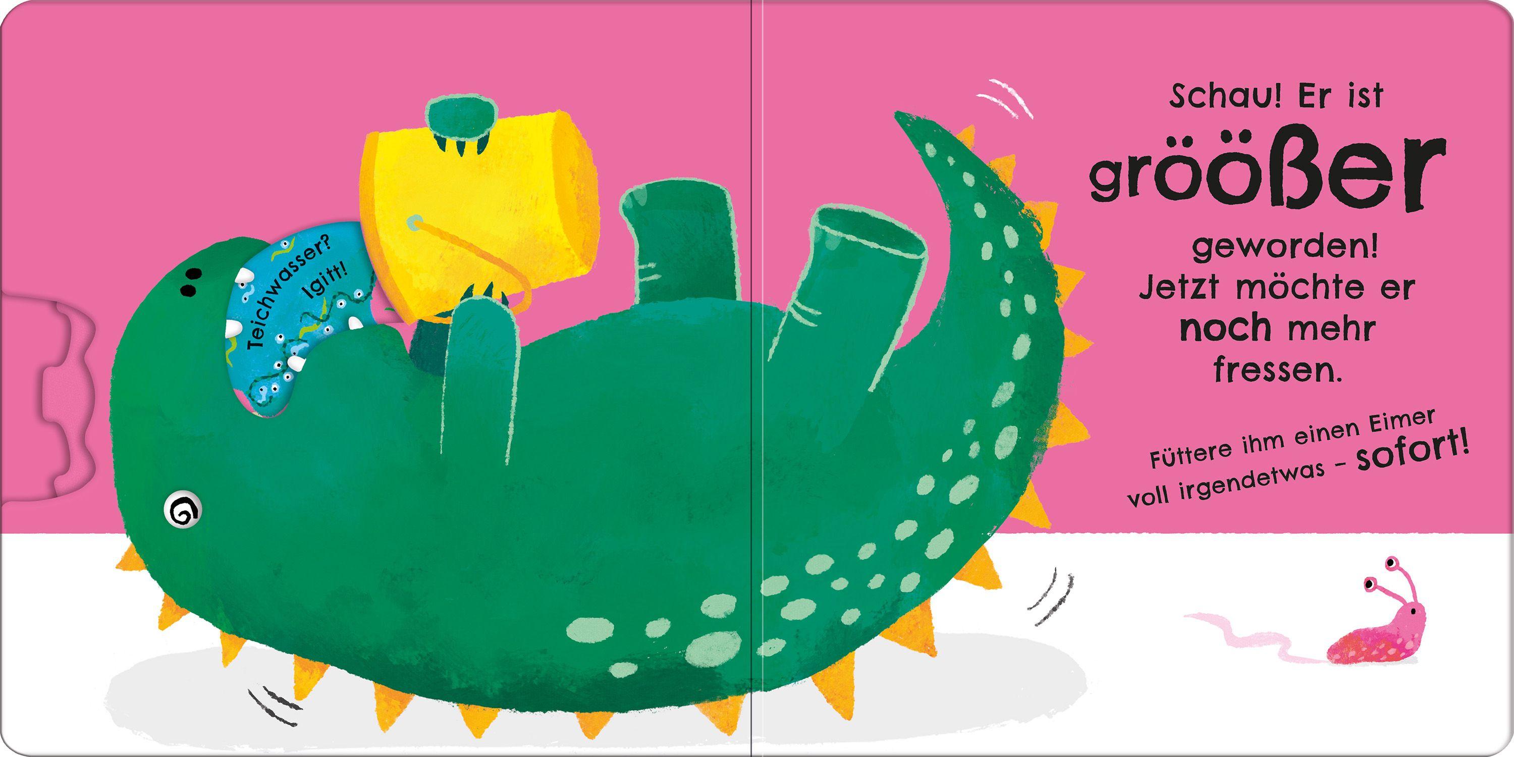 Beispielinhalt (Bild) Dreh-das-Rad-Buch: Füttere deinen Dino