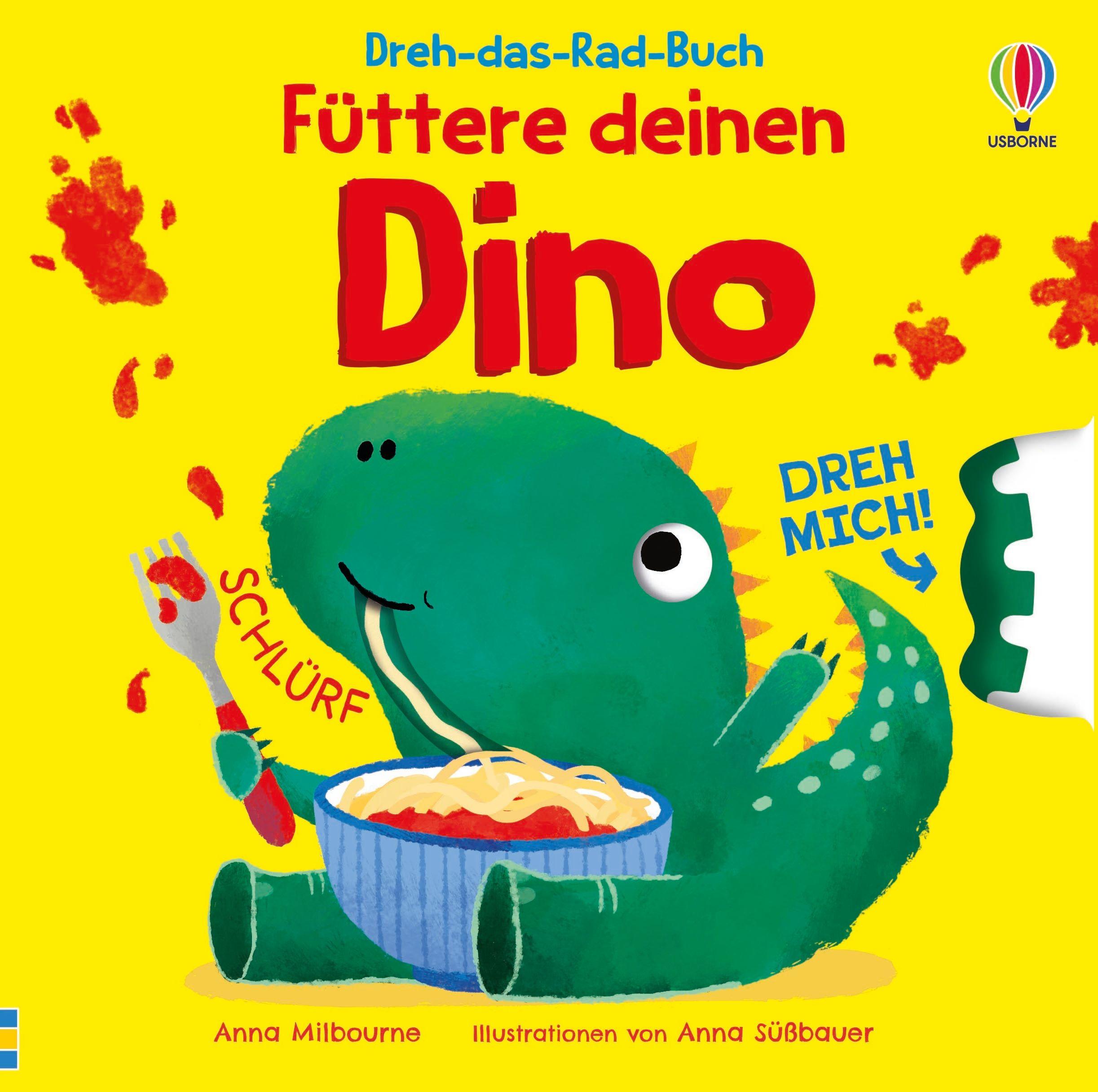 Vorderes Coverbild Dreh-das-Rad-Buch: Füttere deinen Dino