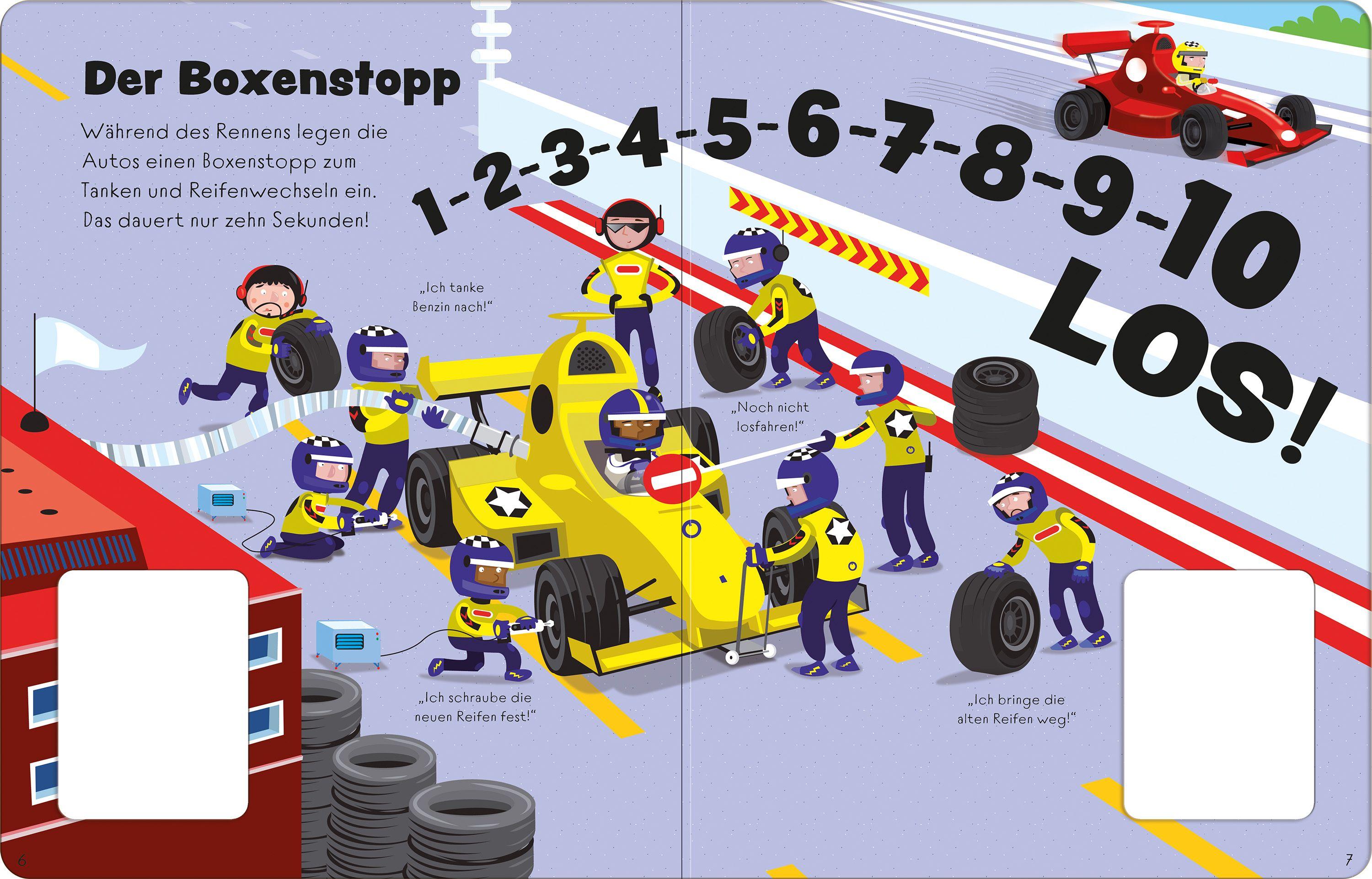 Beispielinhalt (Bild) Wer gewinnt das Autorennen?