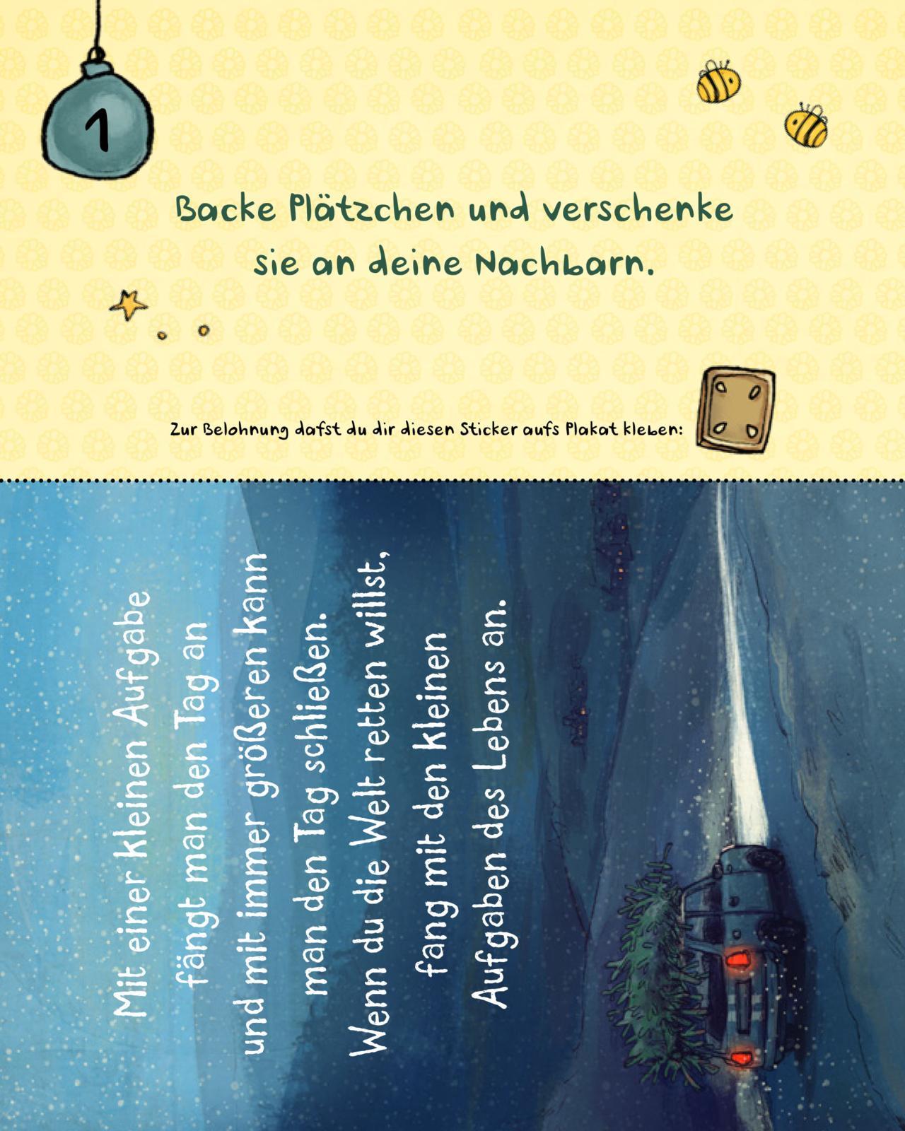 Beispielinhalt (Bild) Frau Honig: Der Adventskalender der guten Taten