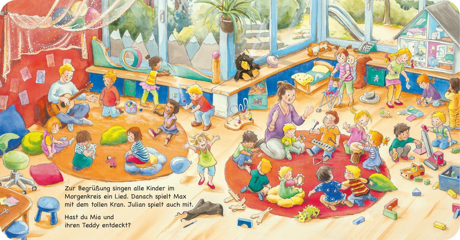 Beispielinhalt (Bild) Mein allererstes Wimmelbuch: Ein Tag in der Kita - Mini