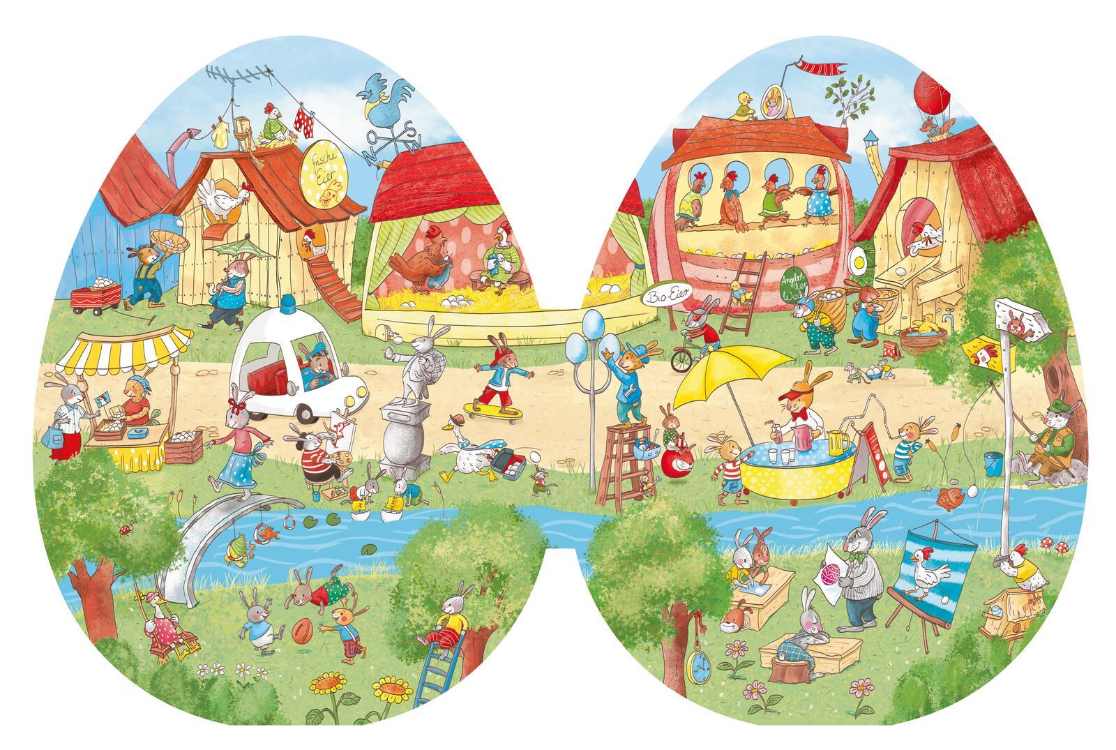 Beispielinhalt (Bild) Das große Wimmel-Ei, mit Eier-Memospiel