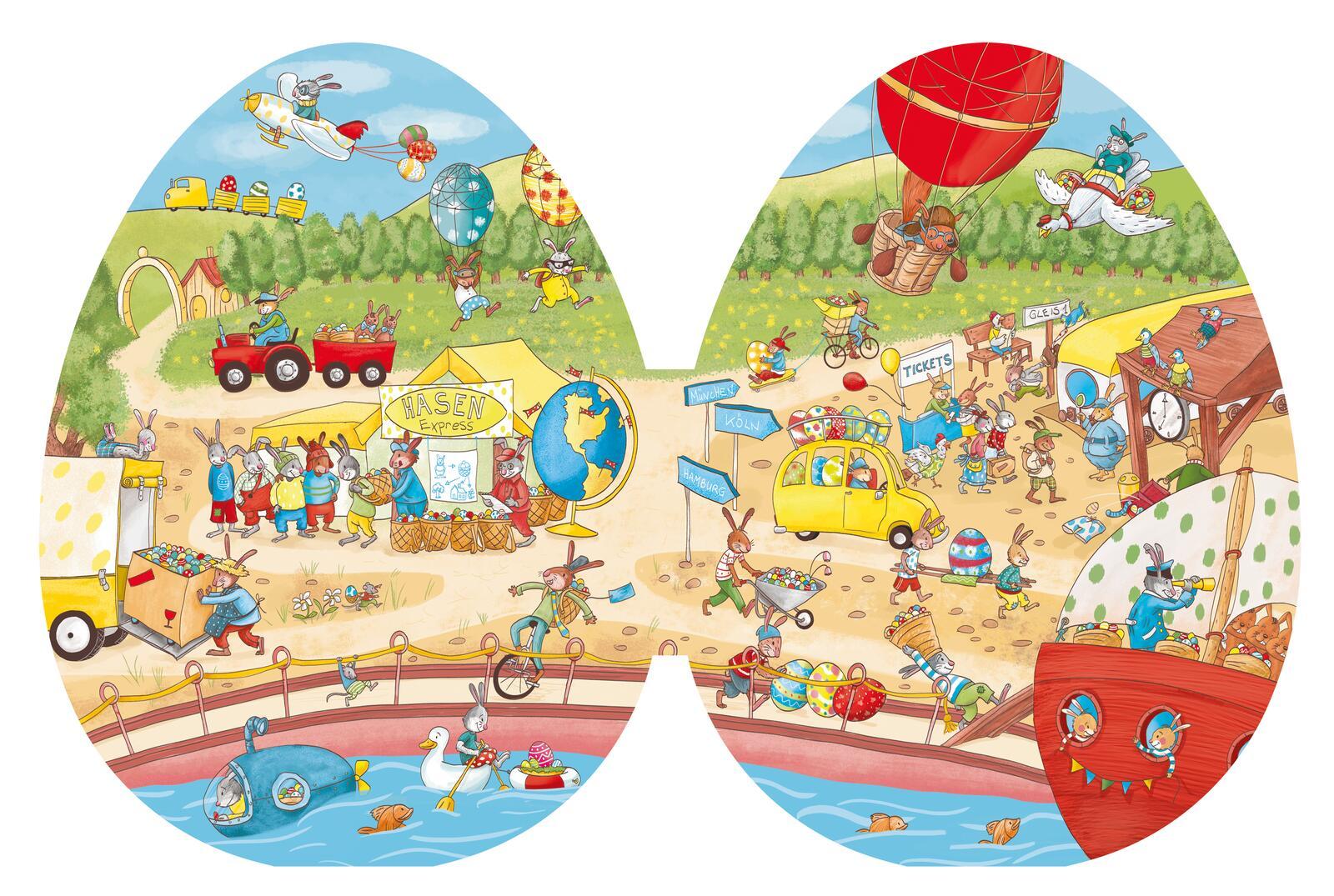 Beispielinhalt (Bild) Das große Wimmel-Ei, mit Eier-Memospiel
