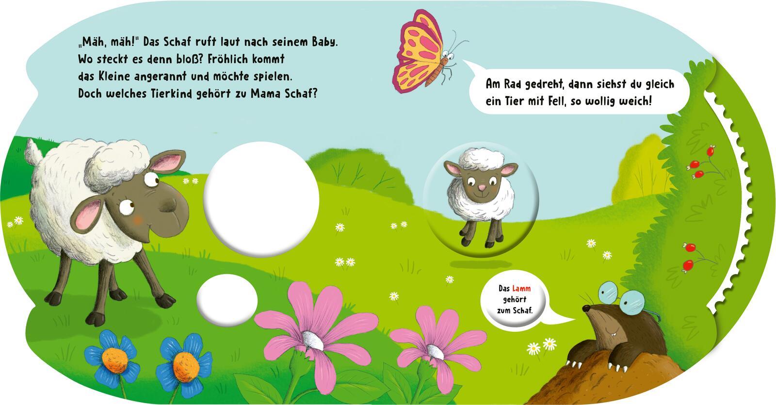 Beispielinhalt (Bild) Dreh das Rad und find´s heraus!: Welches Tier gehört zu mir?