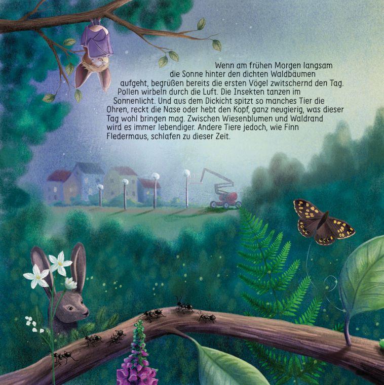 Beispielinhalt (Bild) Finn Fledermaus und das Blenden in der Nacht