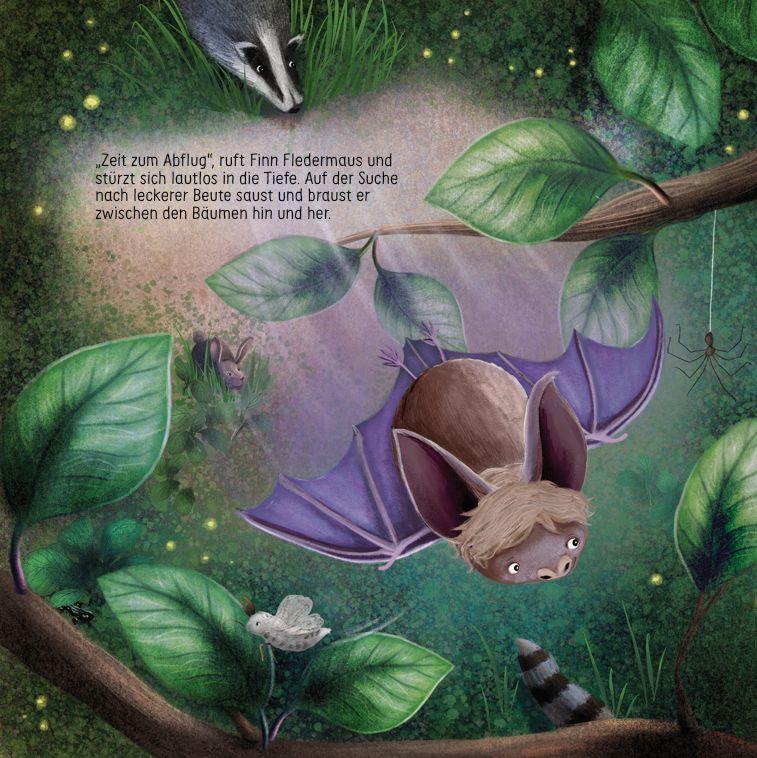 Beispielinhalt (Bild) Finn Fledermaus und das Blenden in der Nacht