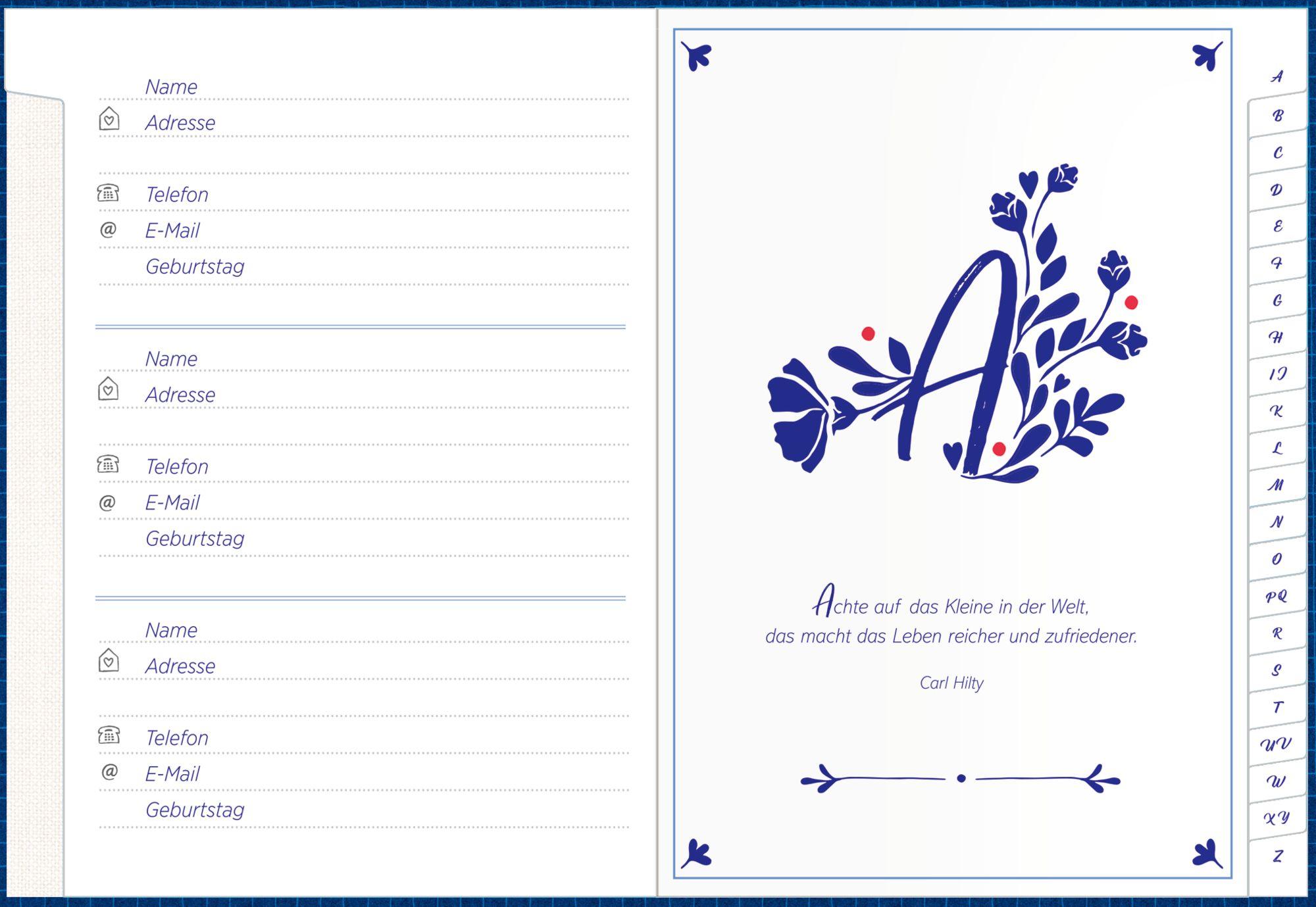 Beispielinhalt (Bild) Adressbuch