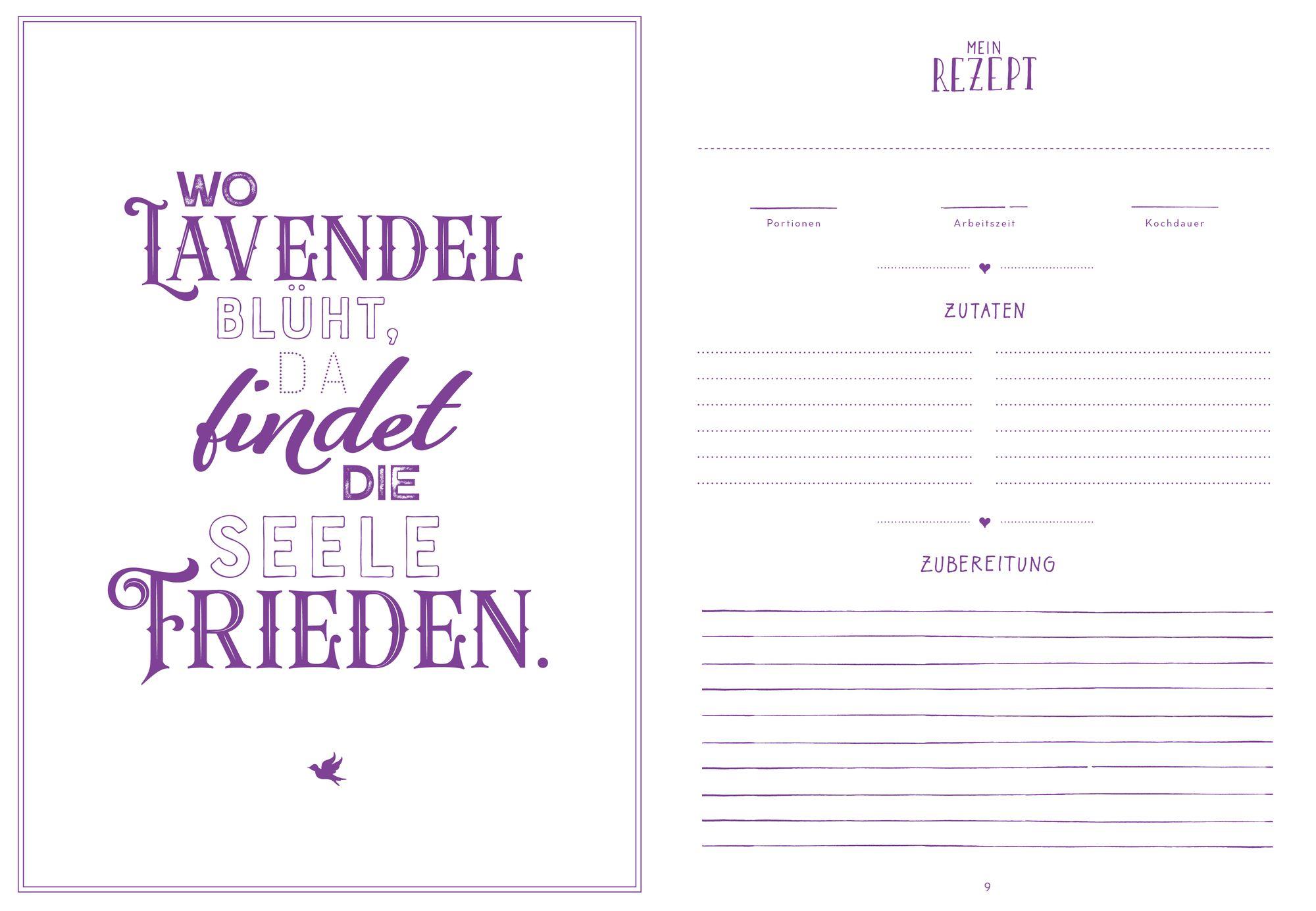 Beispielinhalt (Bild) Meine liebsten Rezepte - Lavendel