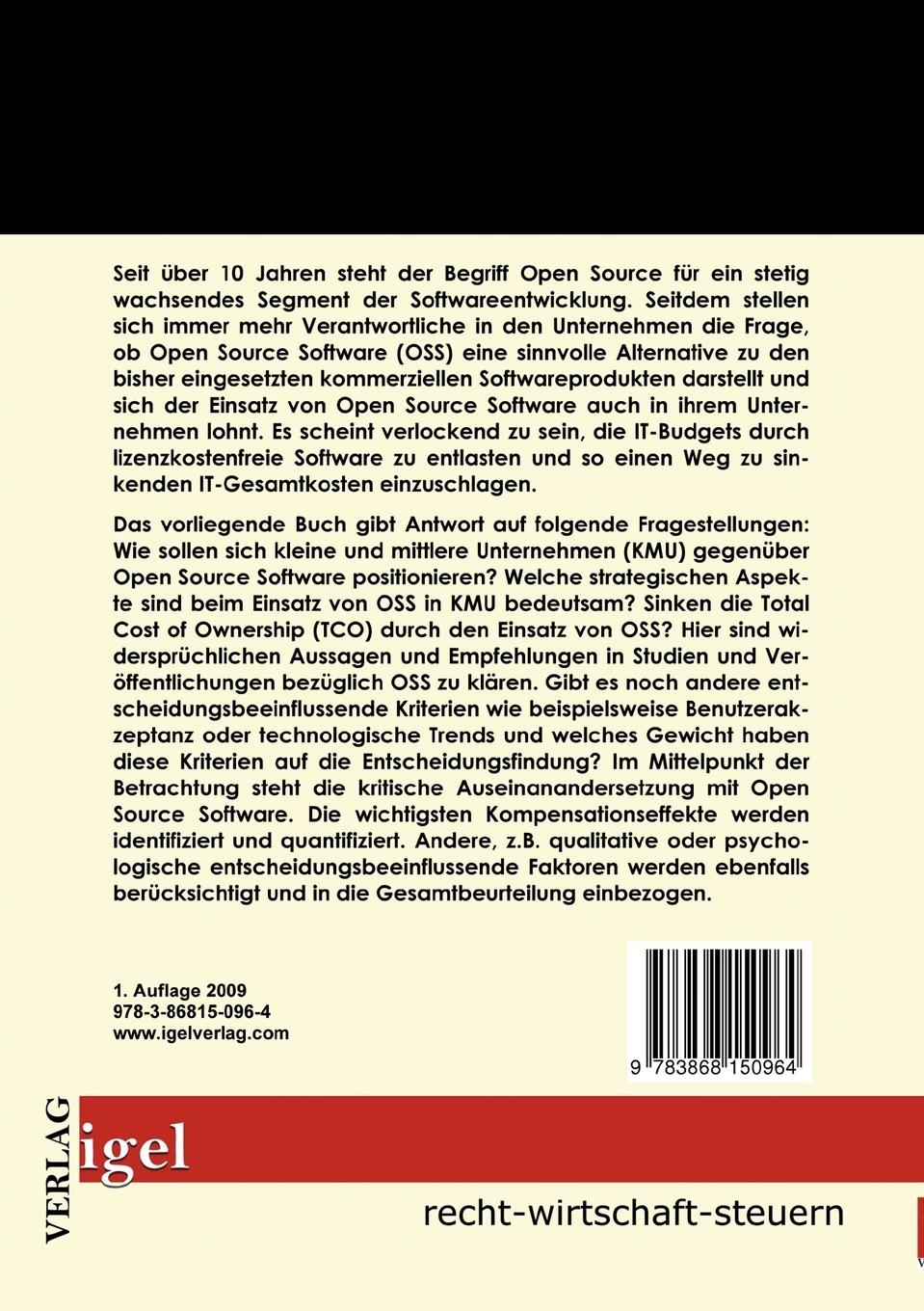 Rückseitencover Open source-Software für mittelständische Unternehmen