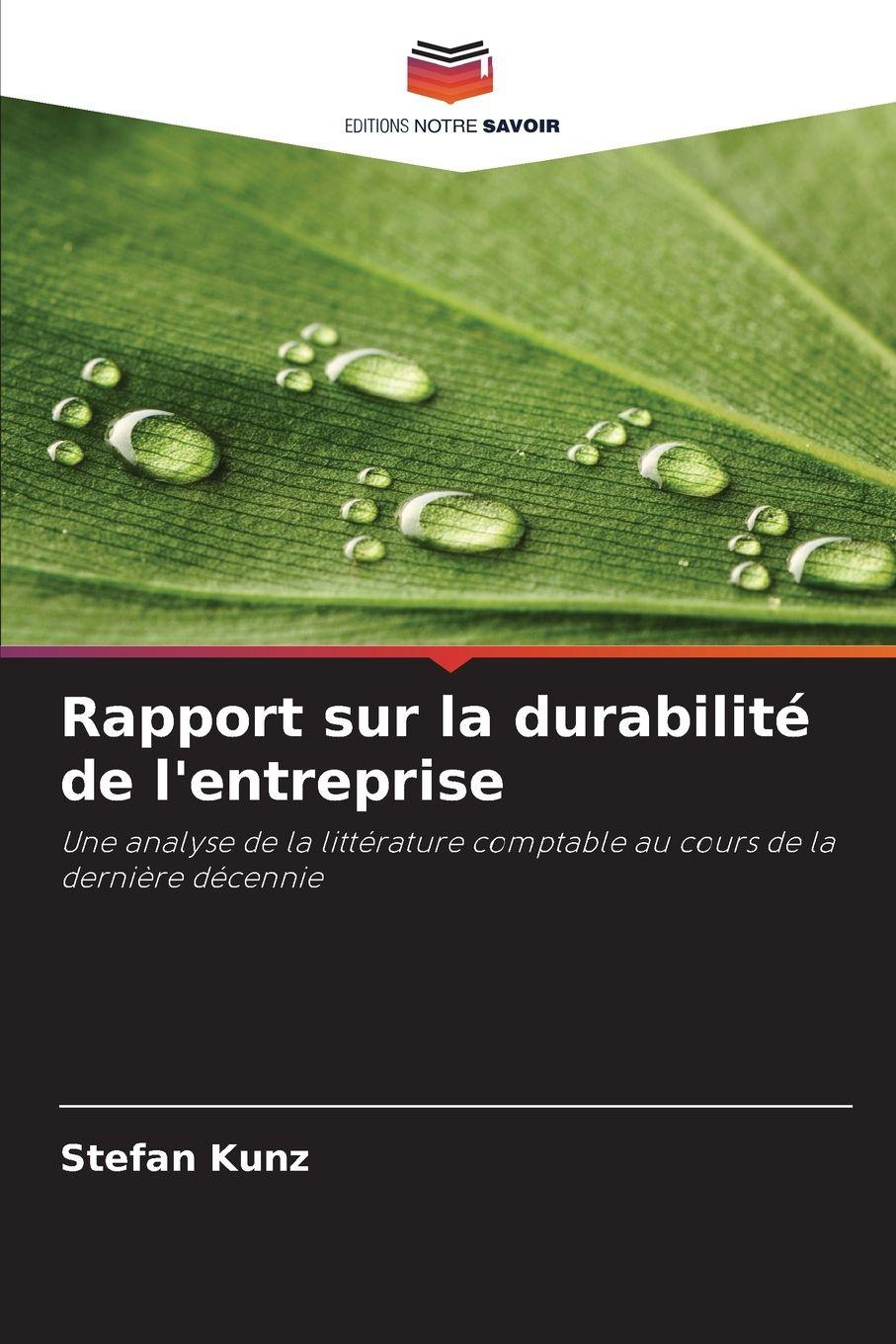 Vorderes Coverbild Rapport sur la durabilité de l'entreprise