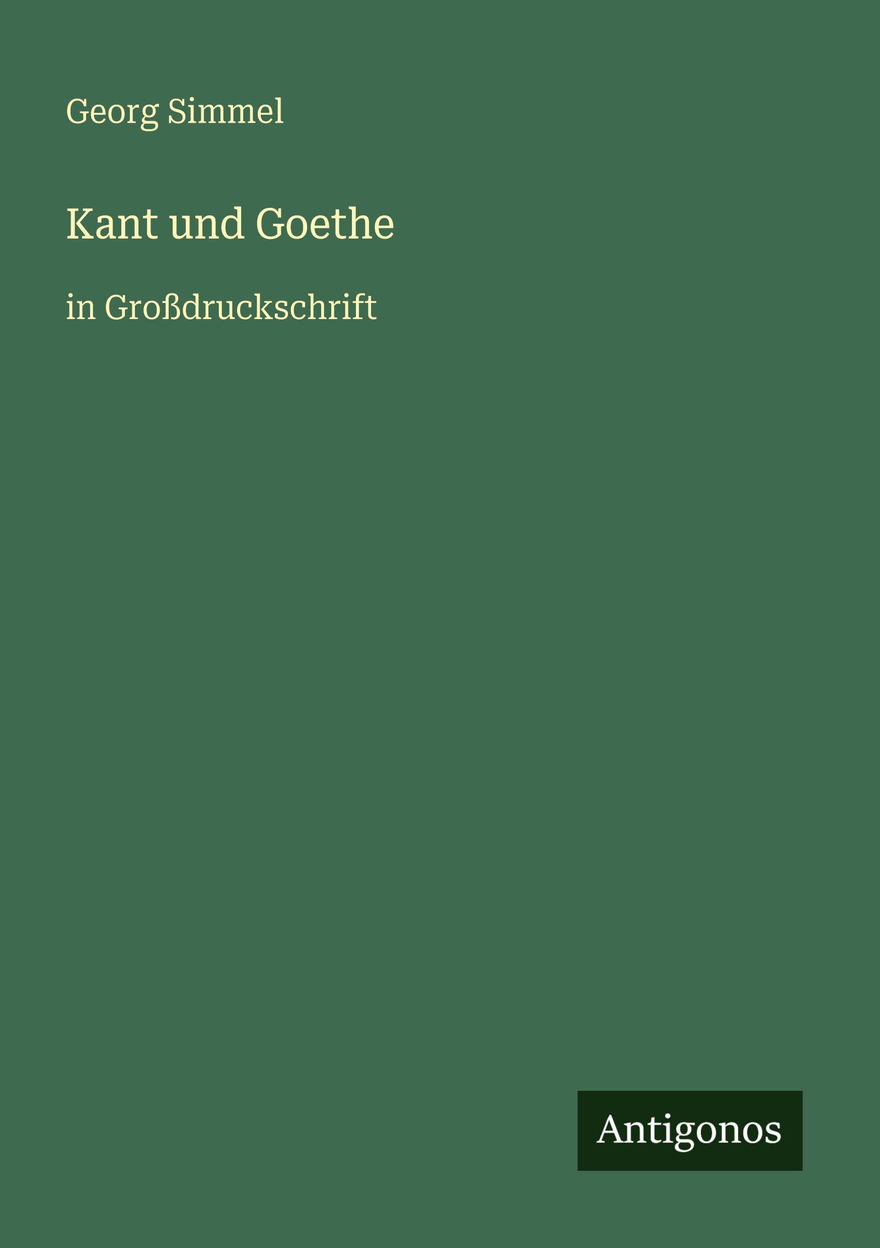 Vorderes Coverbild Kant und Goethe