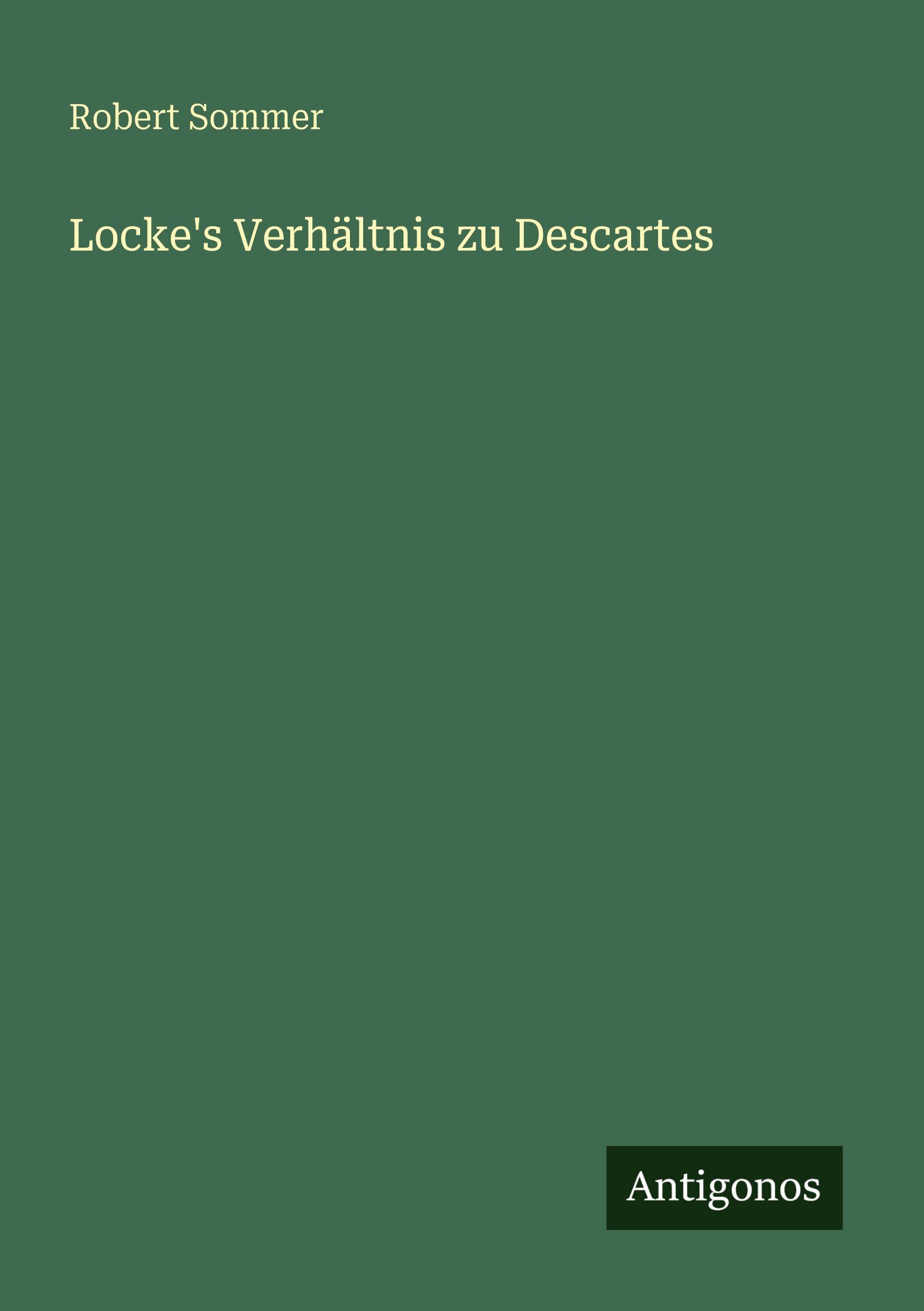 Vorderes Coverbild Locke's Verhältnis zu Descartes