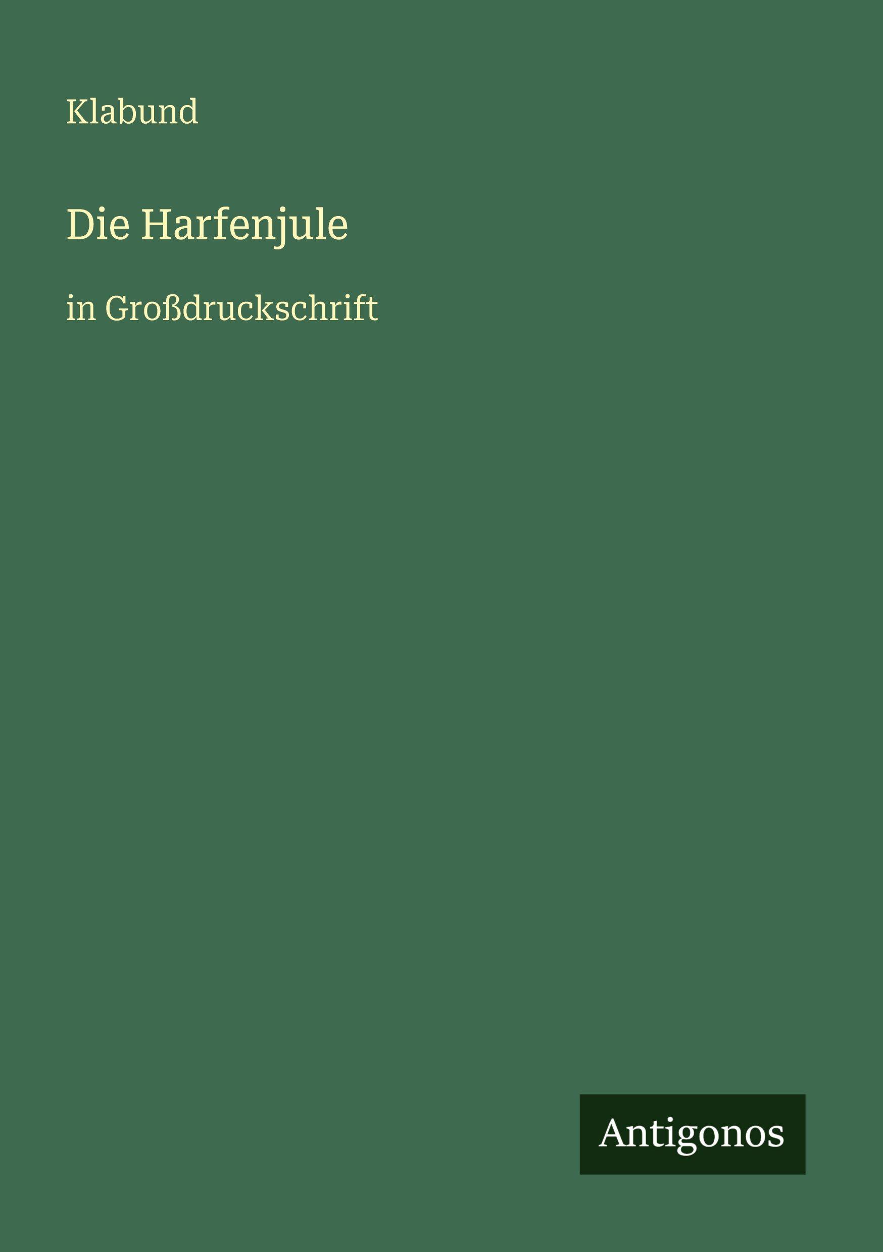 Vorderes Coverbild Die Harfenjule
