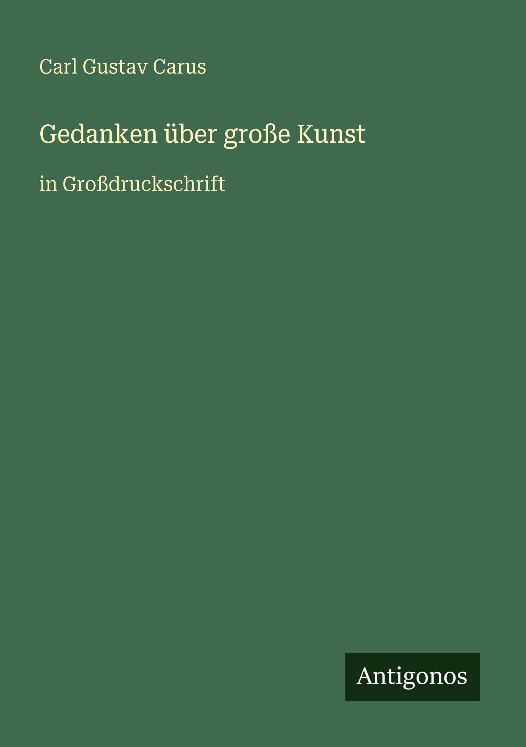 Vorderes Coverbild Gedanken über große Kunst