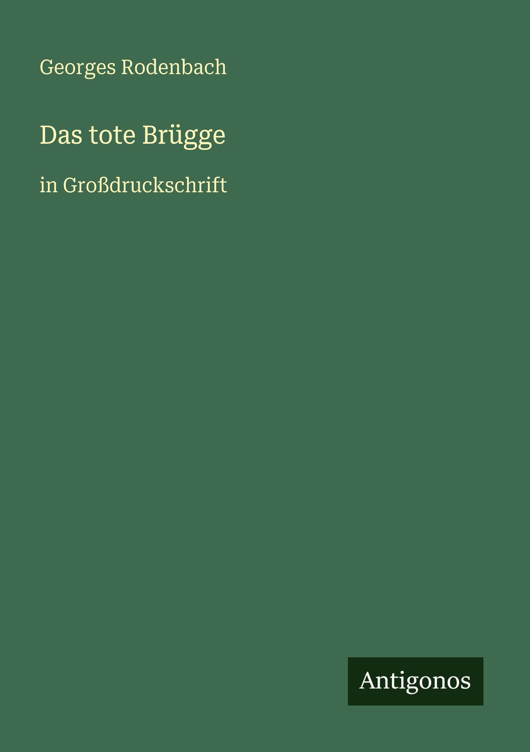 Vorderes Coverbild Das tote Brügge
