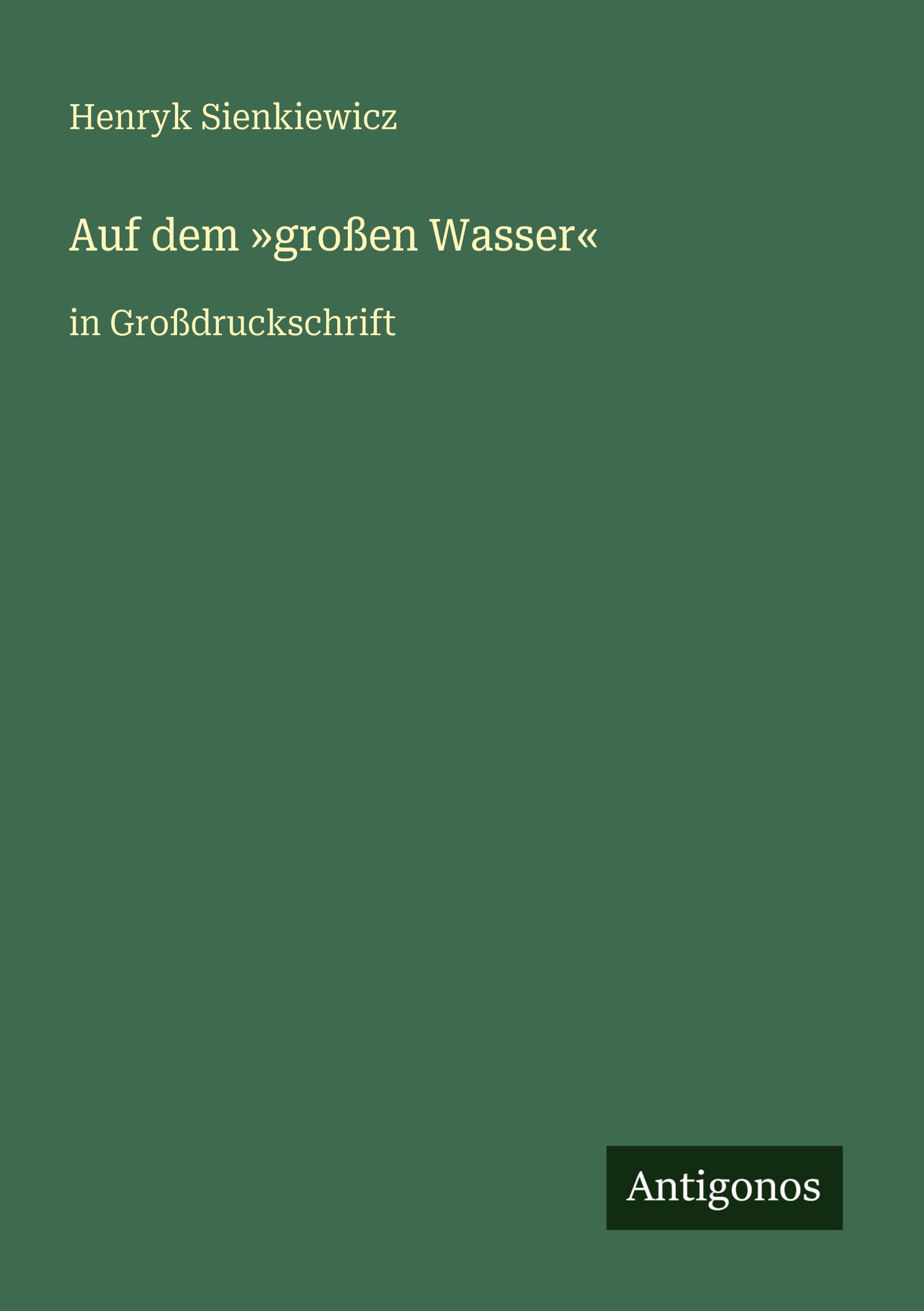 Vorderes Coverbild Auf dem 'großen Wasser'