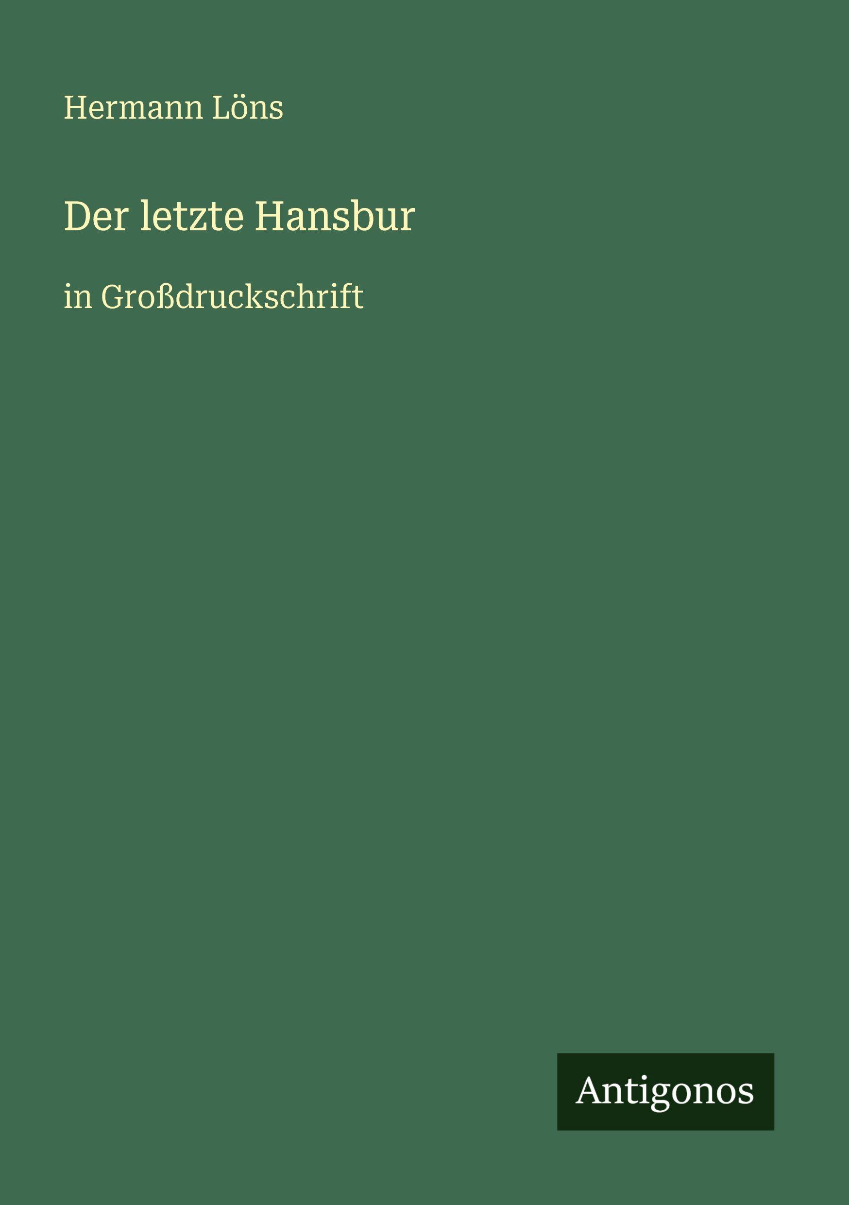 Vorderes Coverbild Der letzte Hansbur