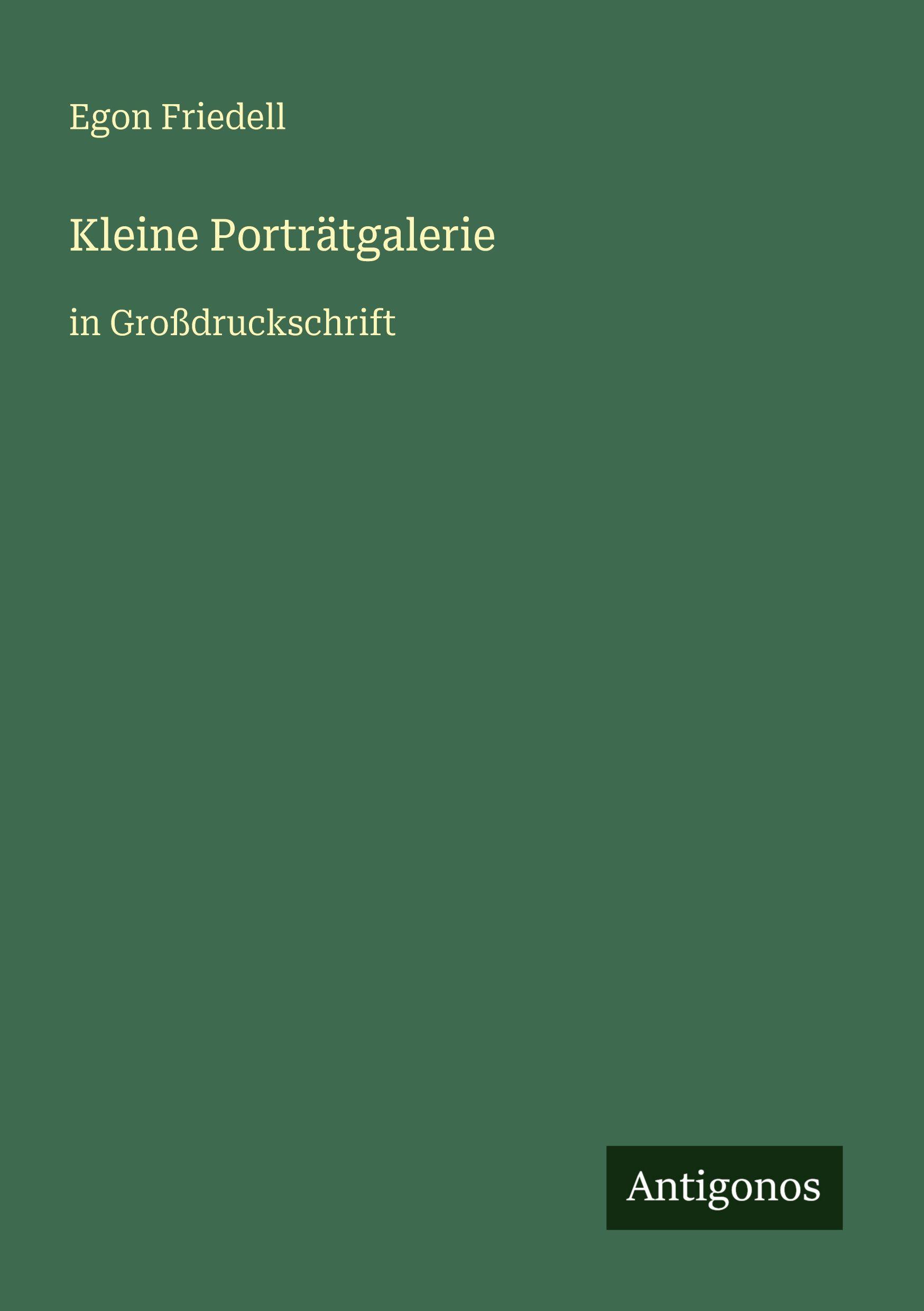 Vorderes Coverbild Kleine Porträtgalerie