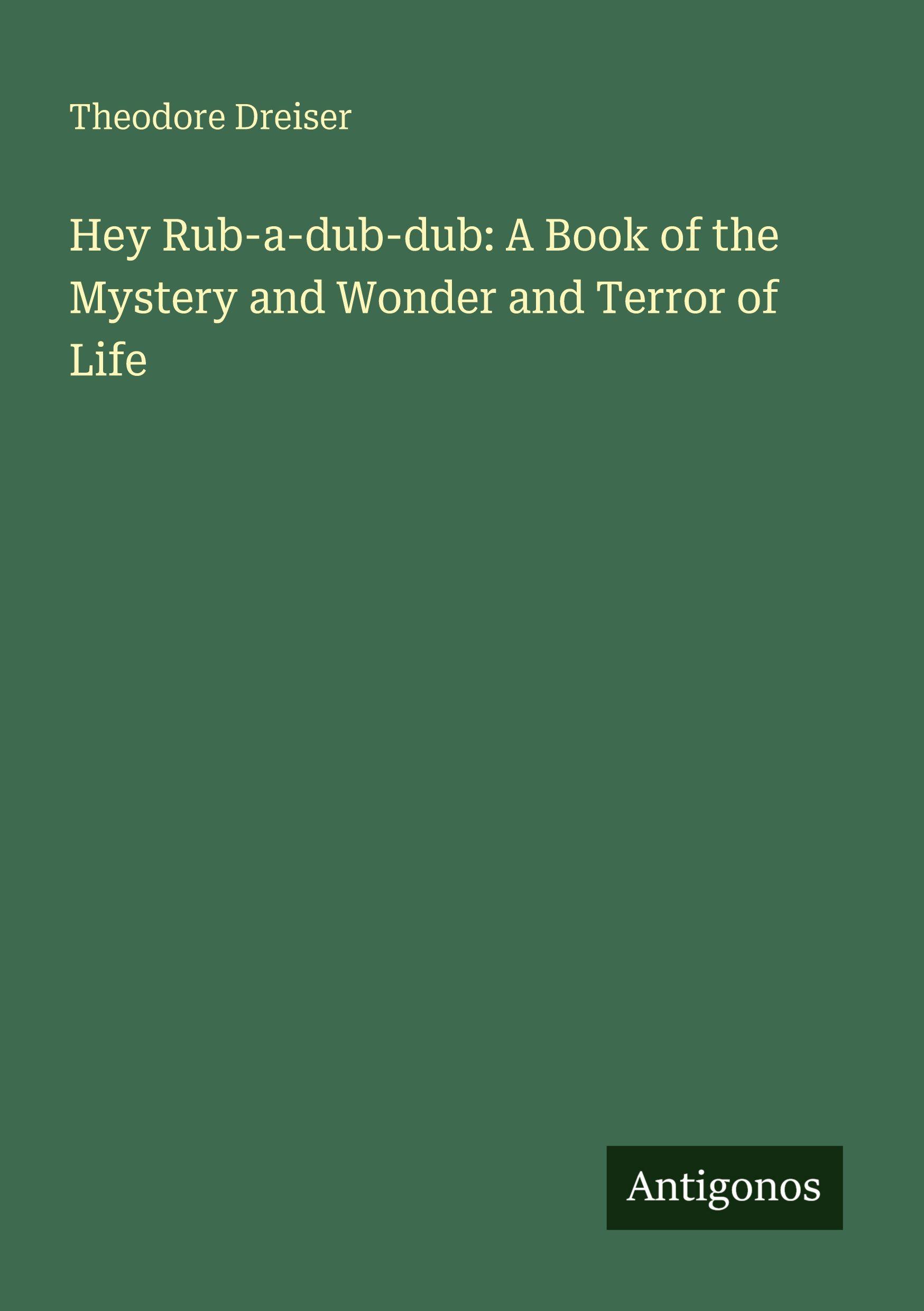 Vorderes Coverbild Hey Rub-a-dub-dub: A Book of the Mystery and Wonder and Terror of Life