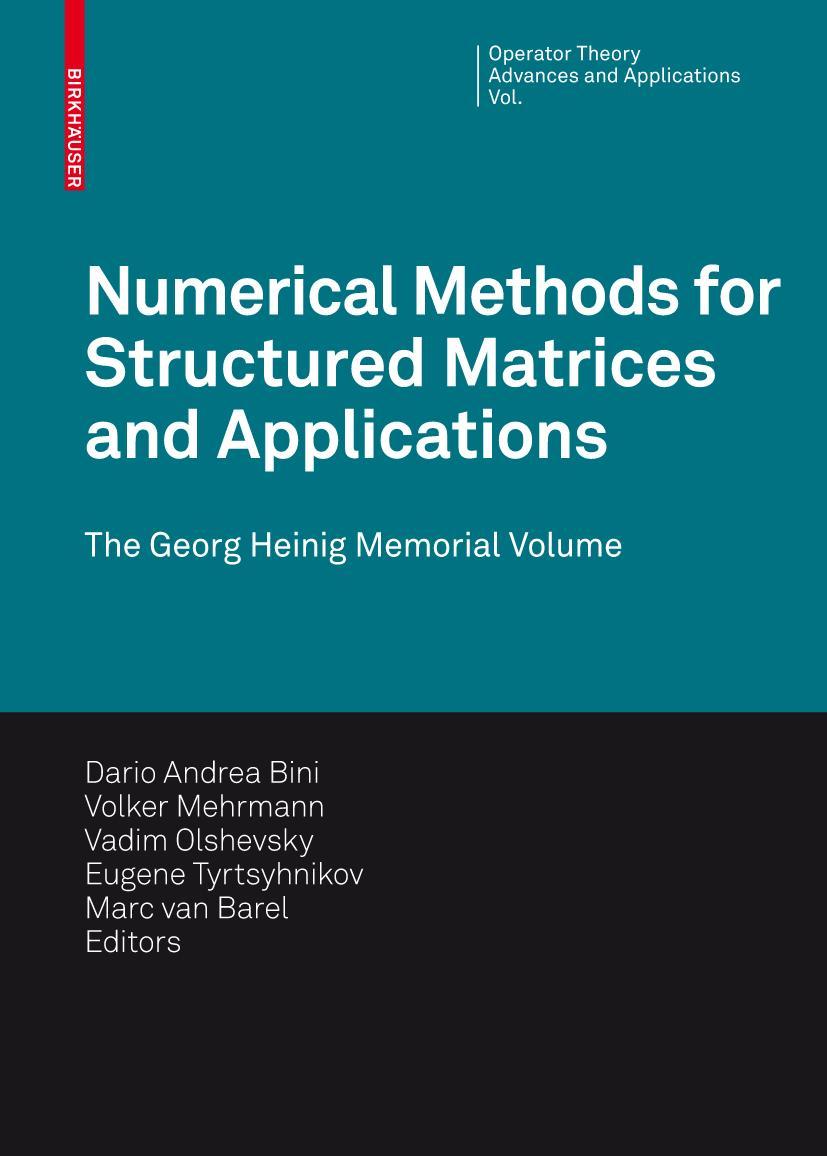 Vorderes Coverbild Numerical Methods for Structured Matrices and Applications