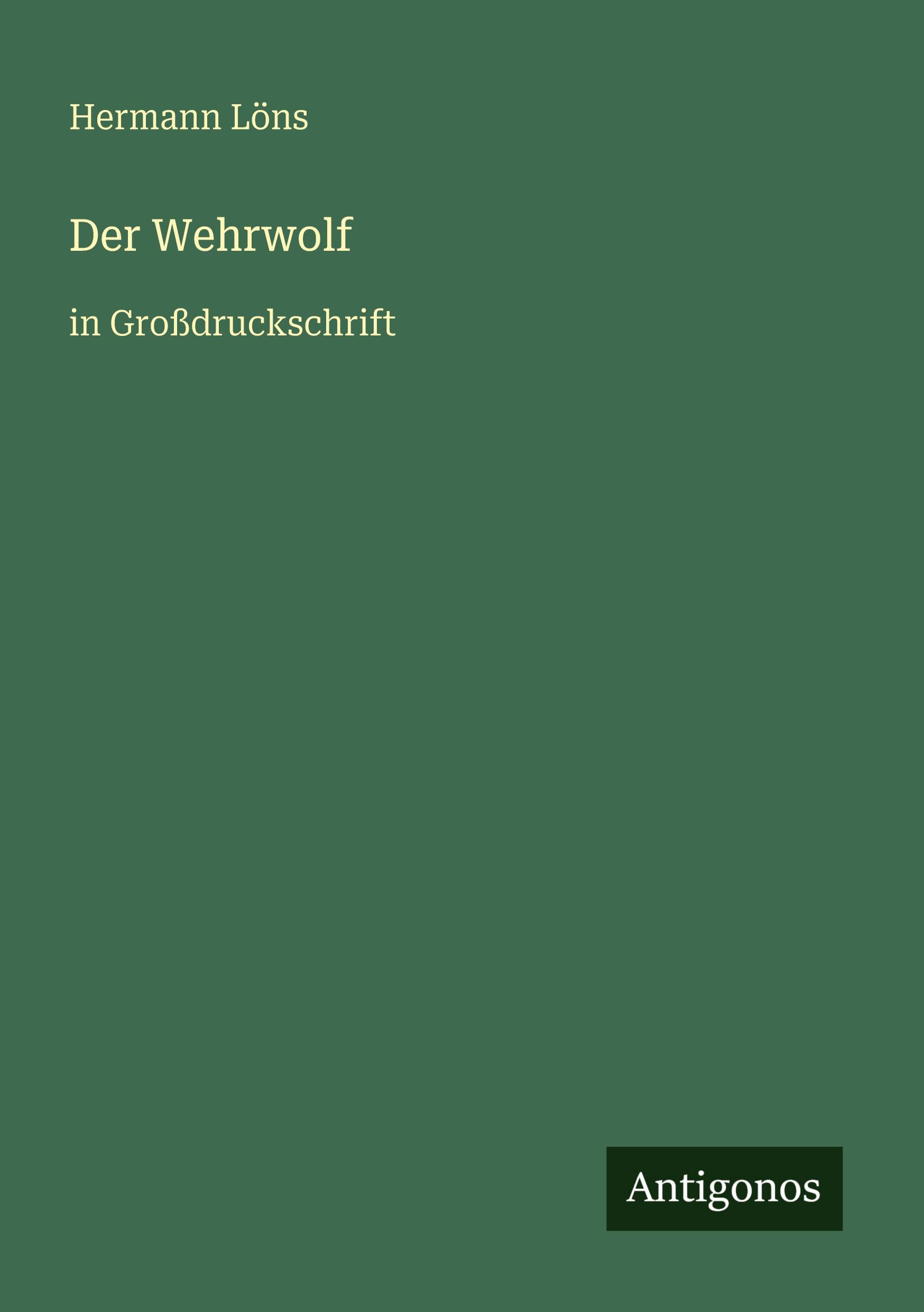Vorderes Coverbild Der Wehrwolf